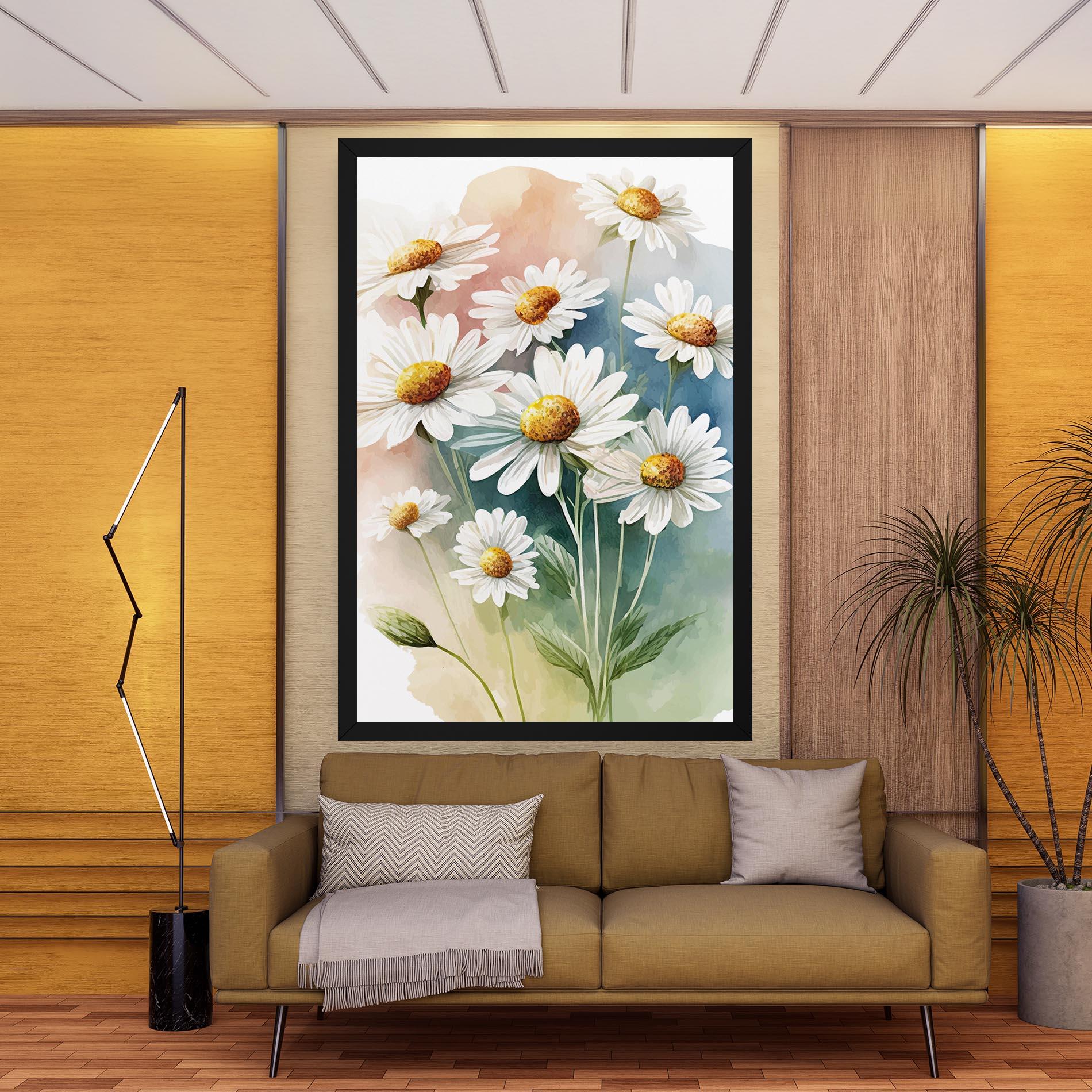Leinwandbild White Daisy Art mockup 9
