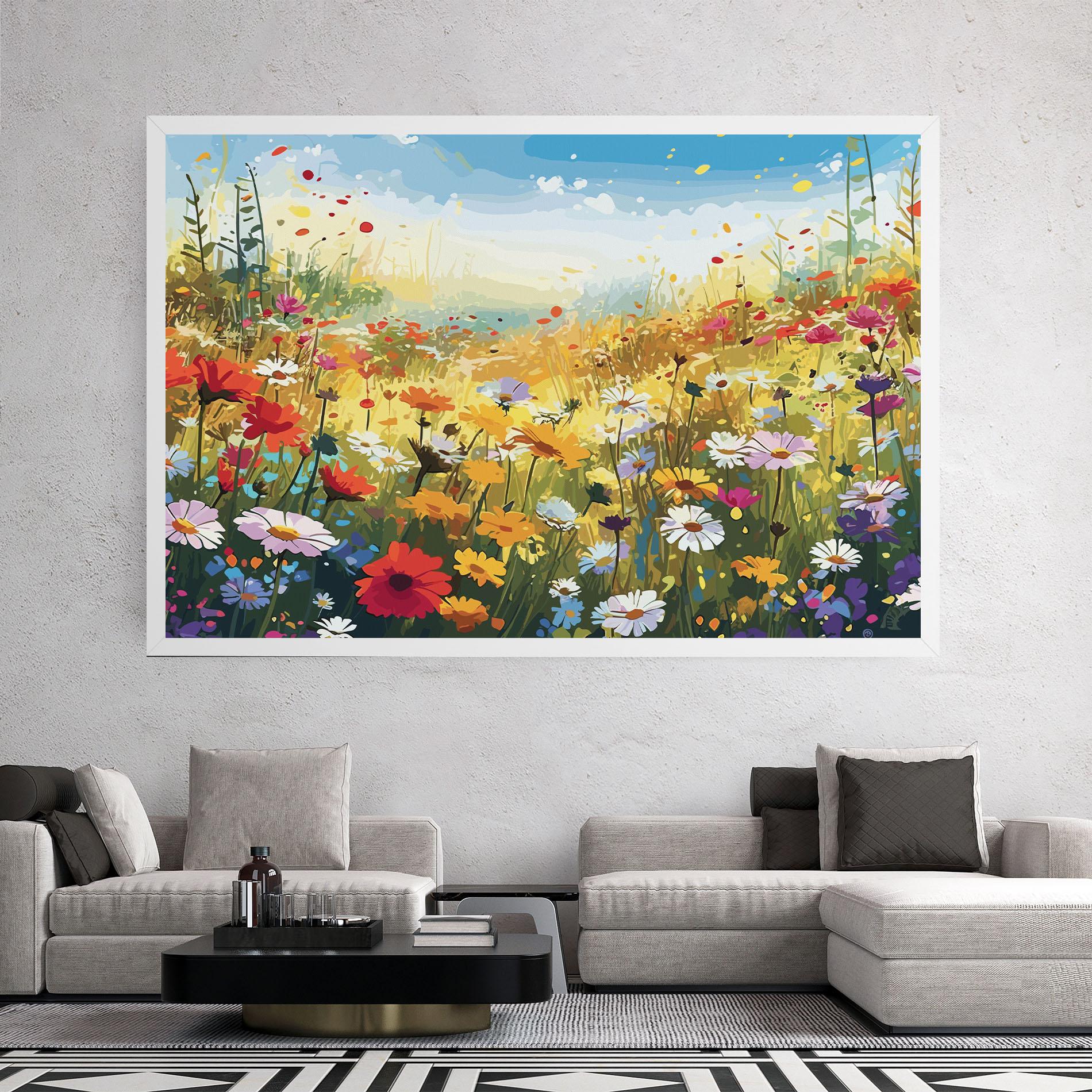 Leinwandbild Colorful Daisy Mix mockup 2