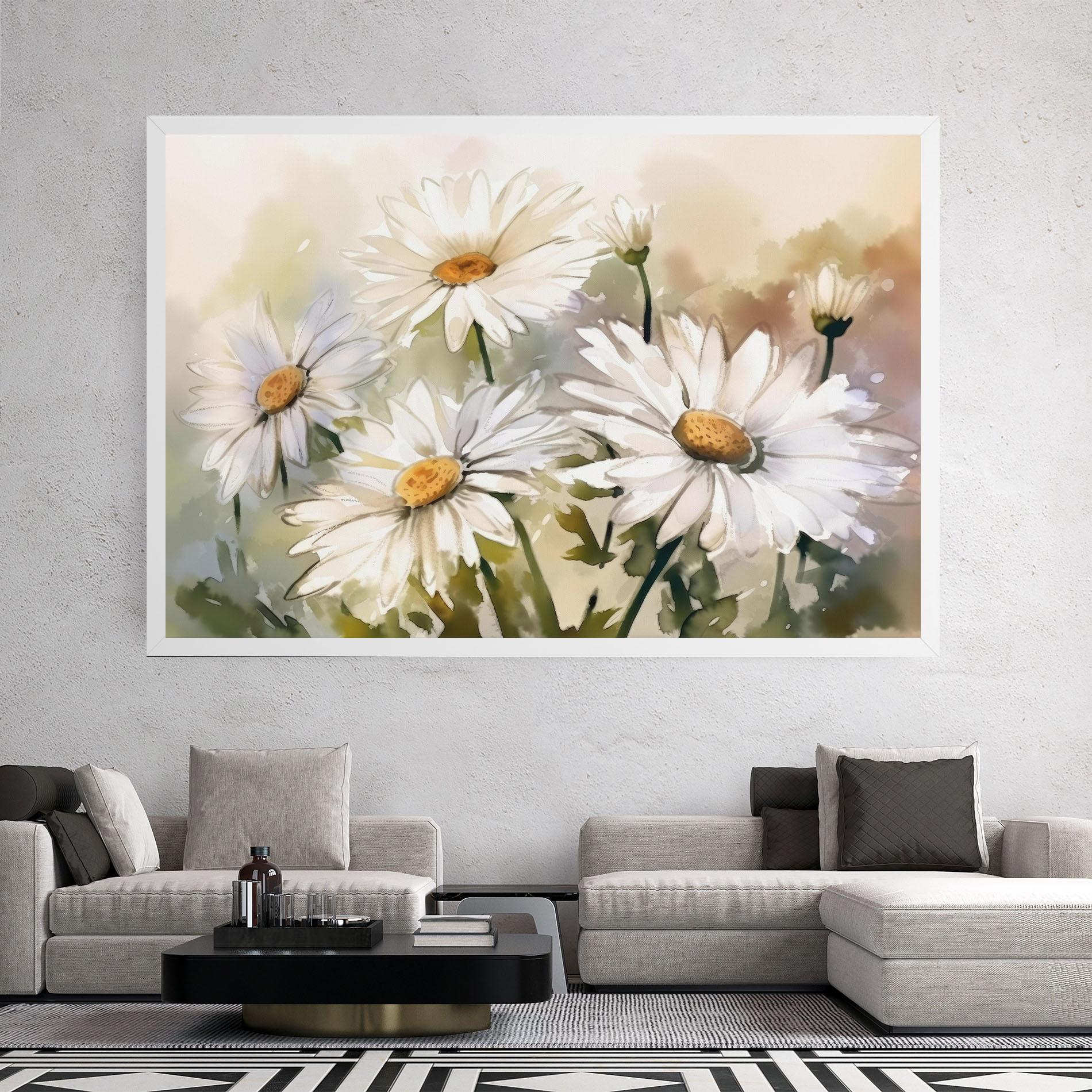 Leinwandbild Daisy Painting mockup 2