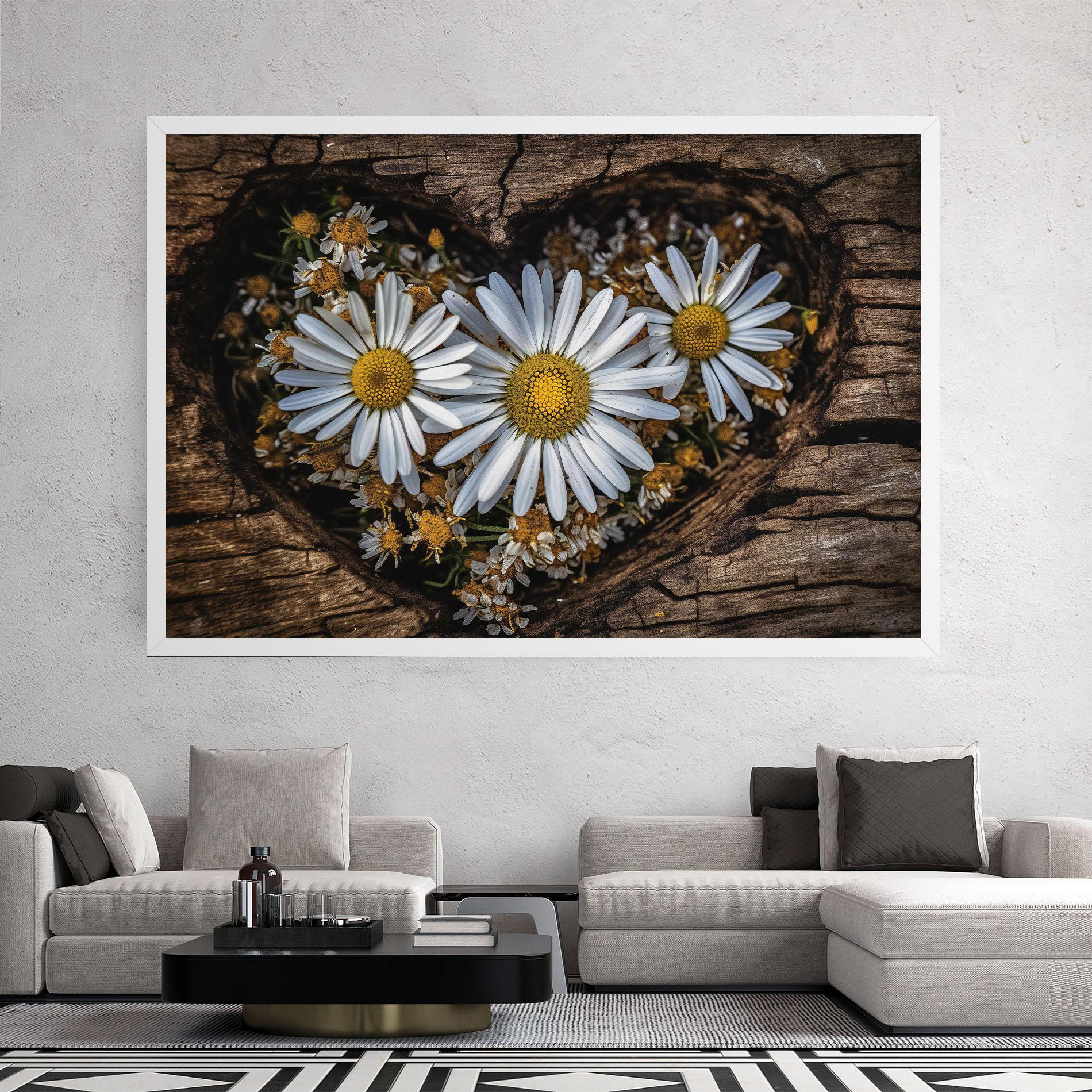 Leinwandbild Heart Shaped Daisy mockup 2