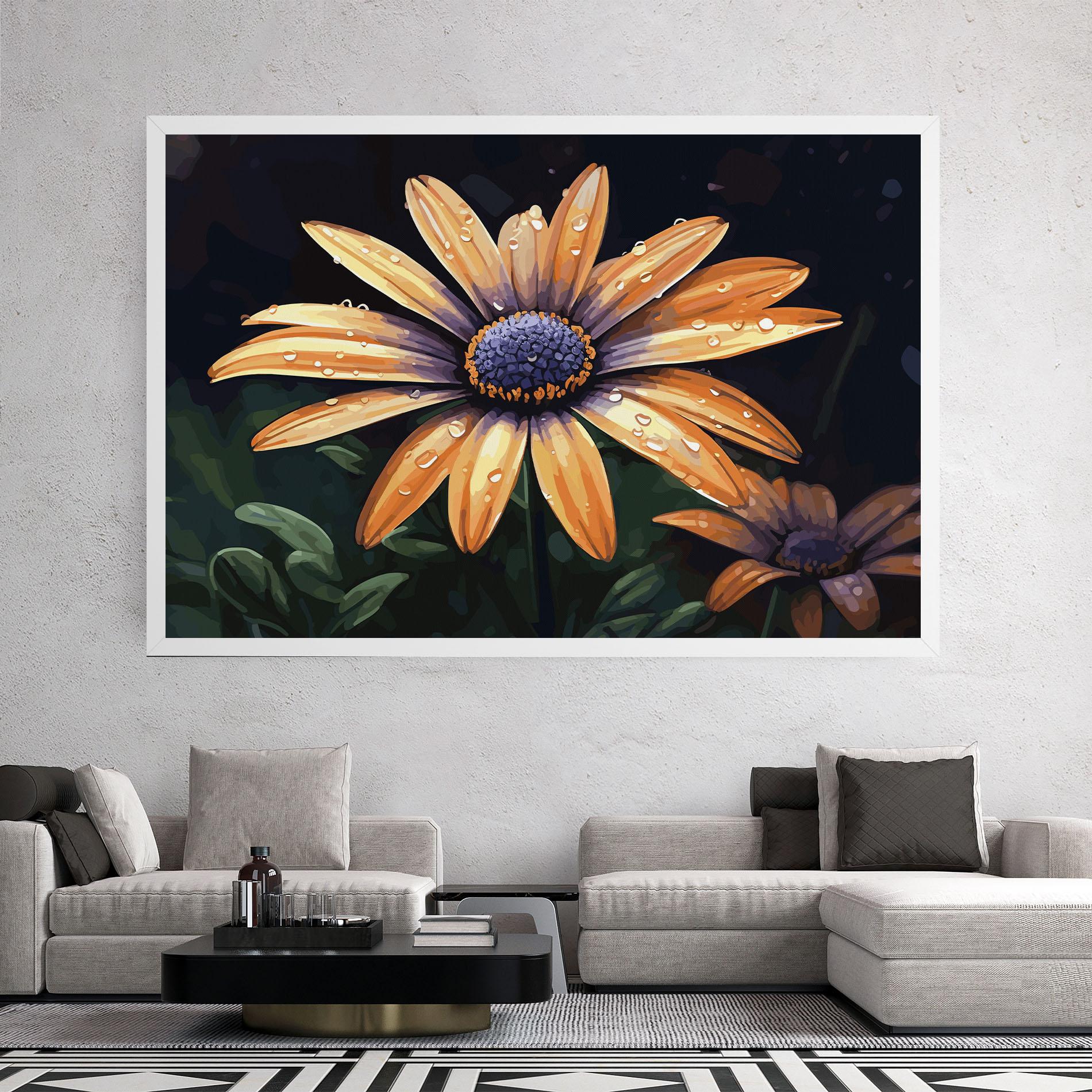 Leinwandbild Orange Pretty Daisy mockup 2