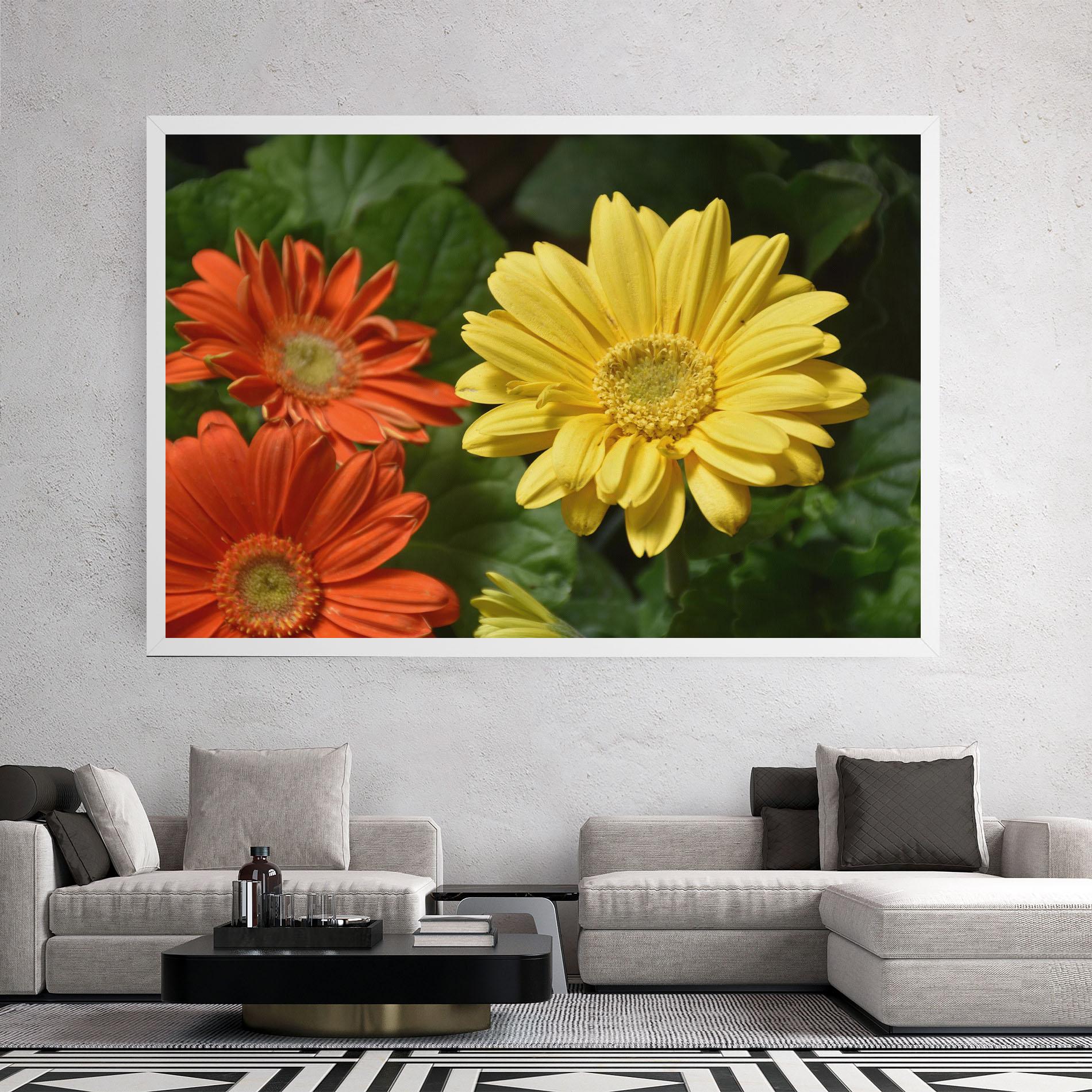 Leinwandbild Orange Yellow Daisy mockup 2