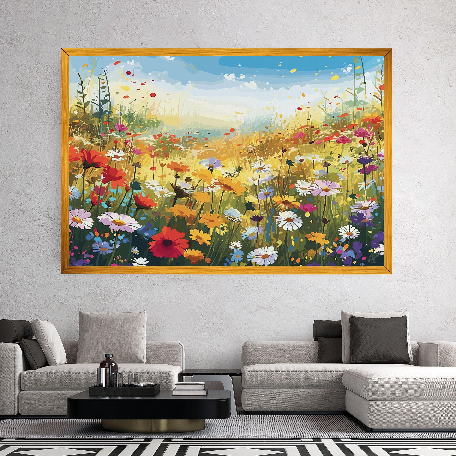 Leinwandbild Colorful Daisy Mix mockup 2