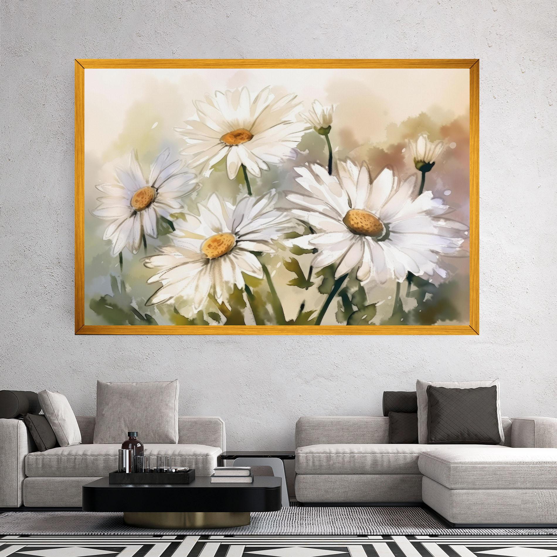 Leinwandbild Daisy Painting mockup 2
