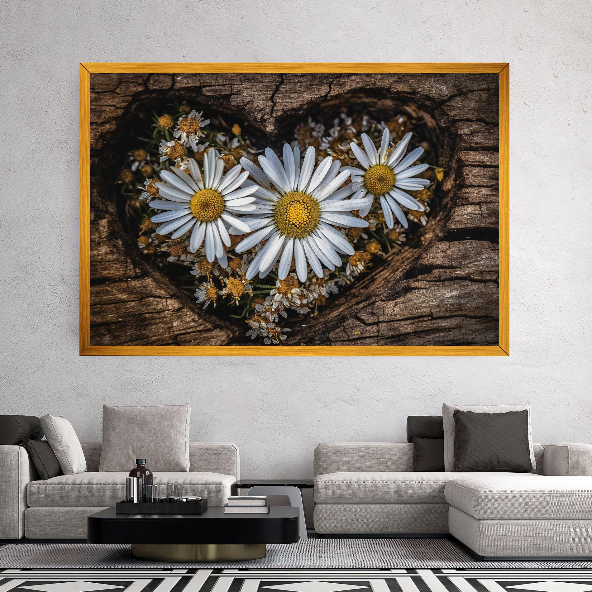 Leinwandbild Heart Shaped Daisy mockup 2
