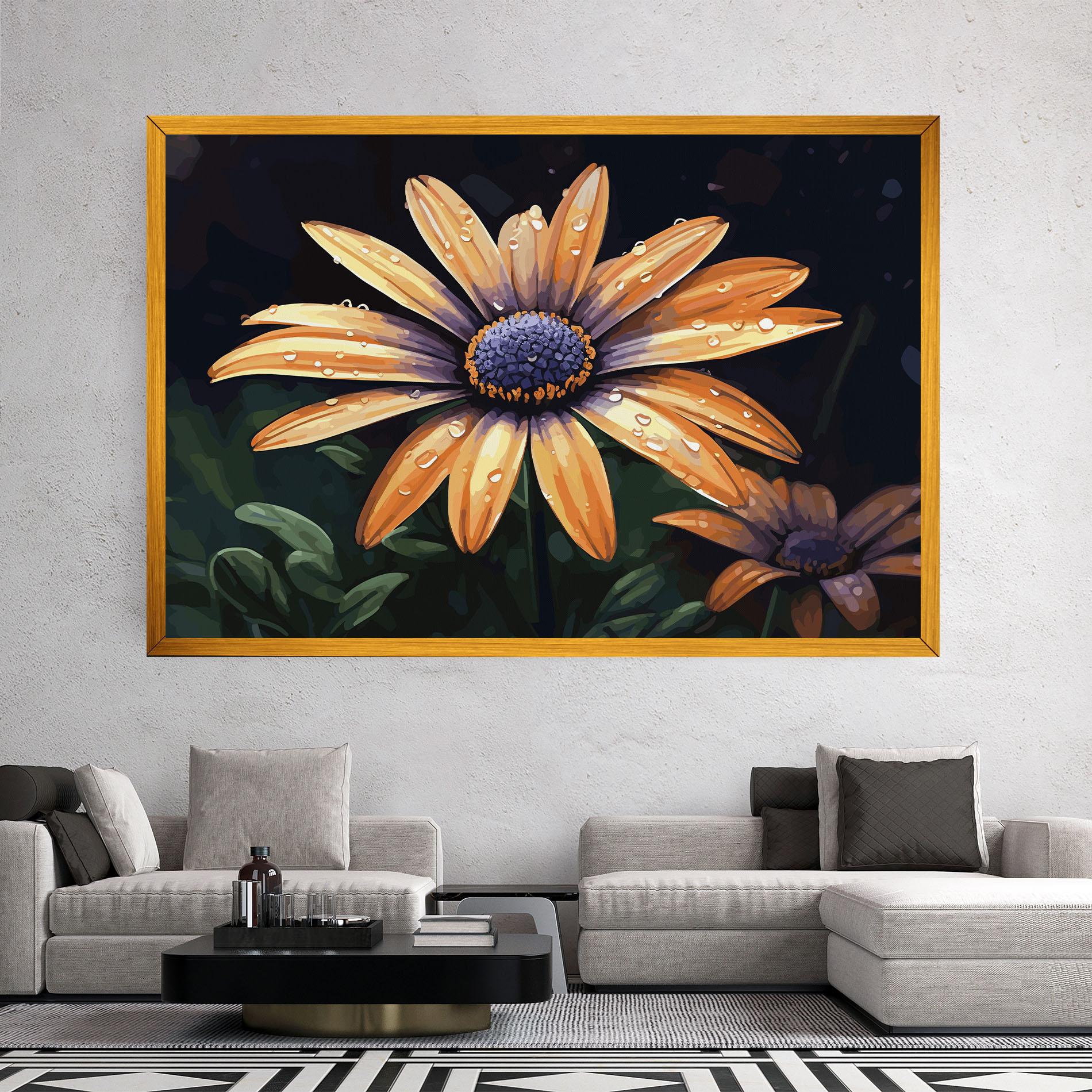 Leinwandbild Orange Pretty Daisy mockup 2