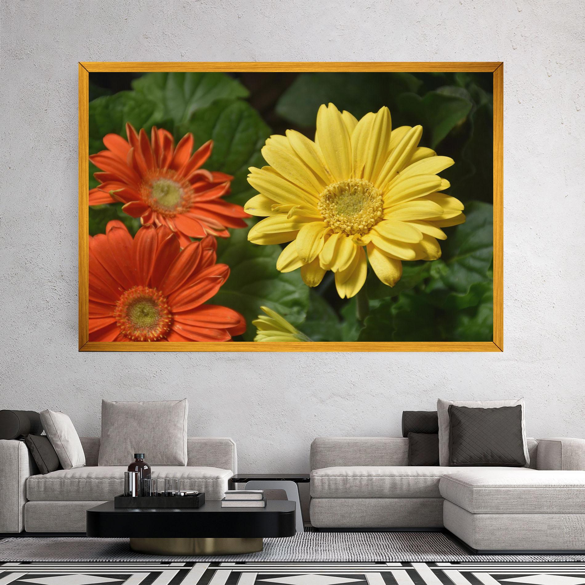 Leinwandbild Orange Yellow Daisy mockup 2