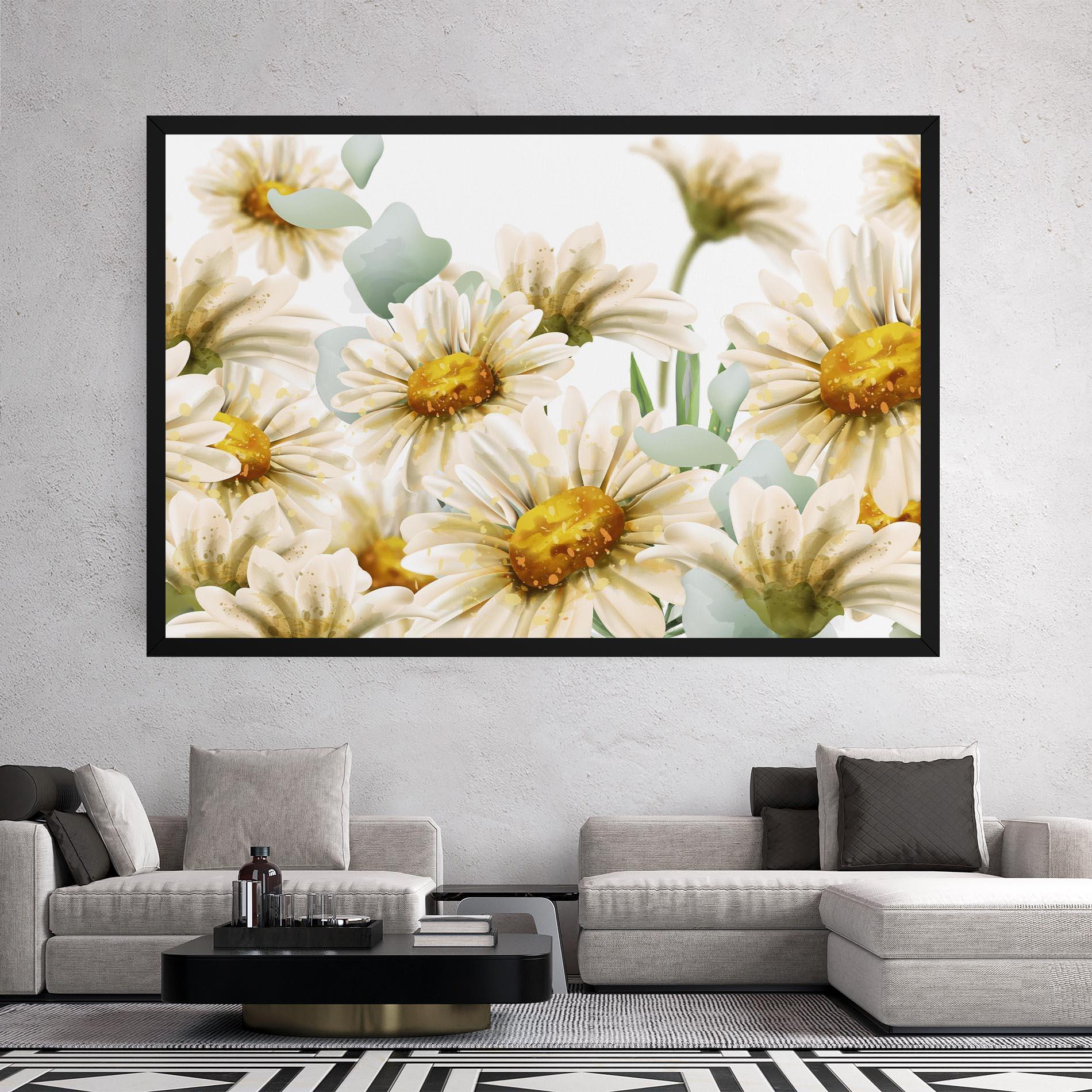 Leinwandbild Beautiful Daisy Art mockup 2