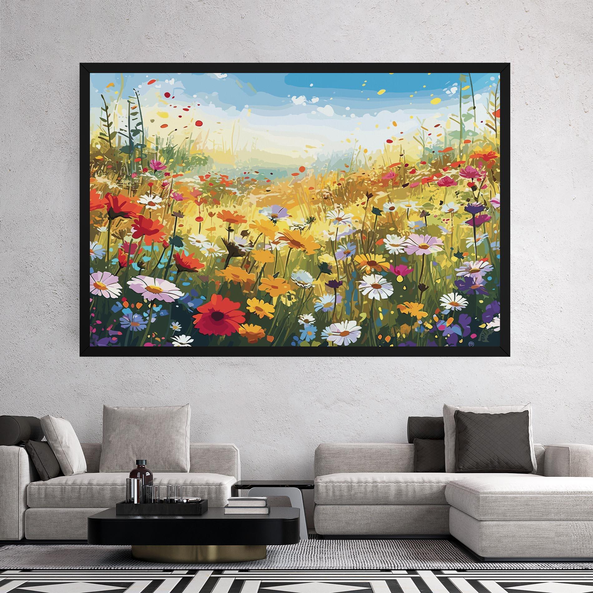 Leinwandbild Colorful Daisy Mix mockup 2