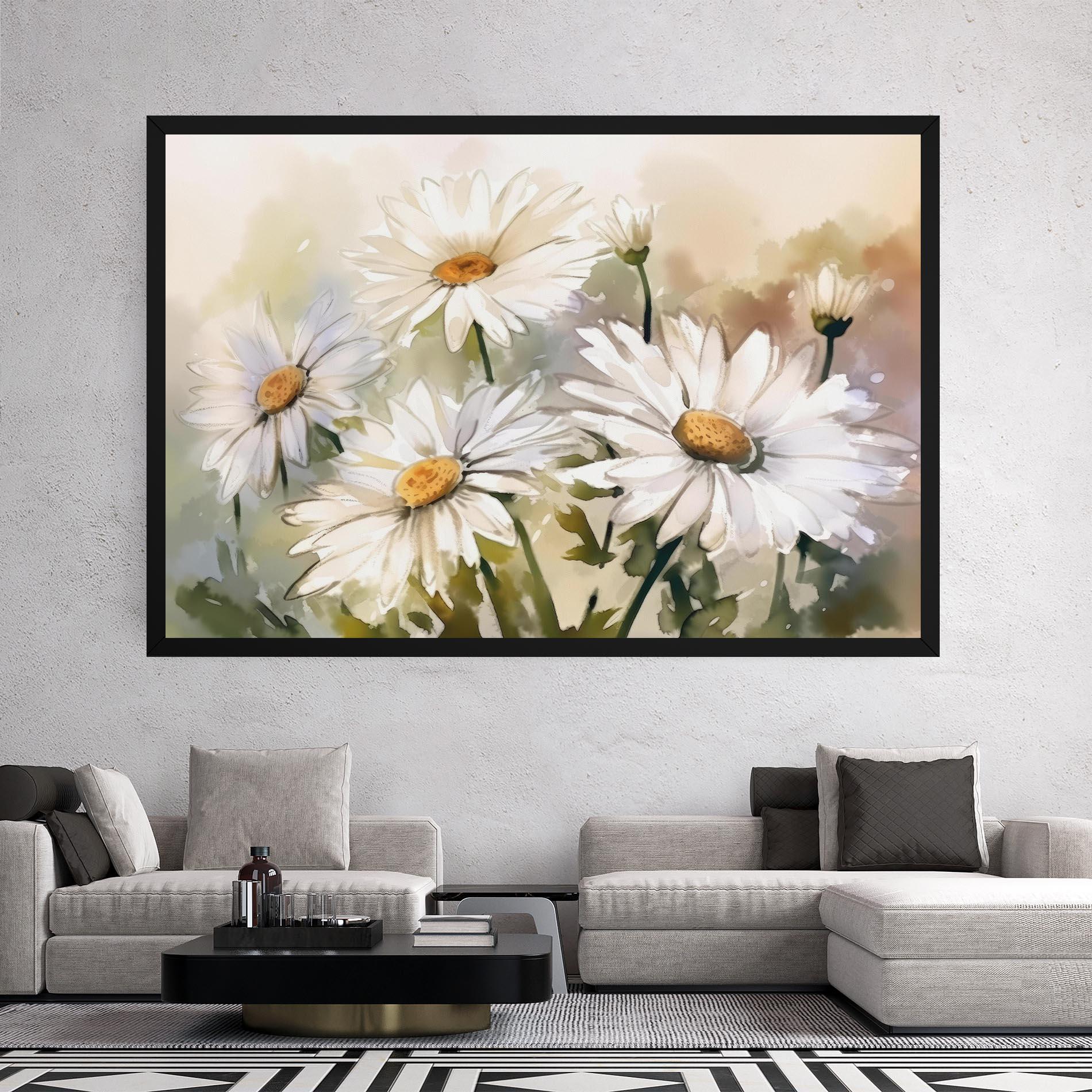 Leinwandbild Daisy Painting mockup 2