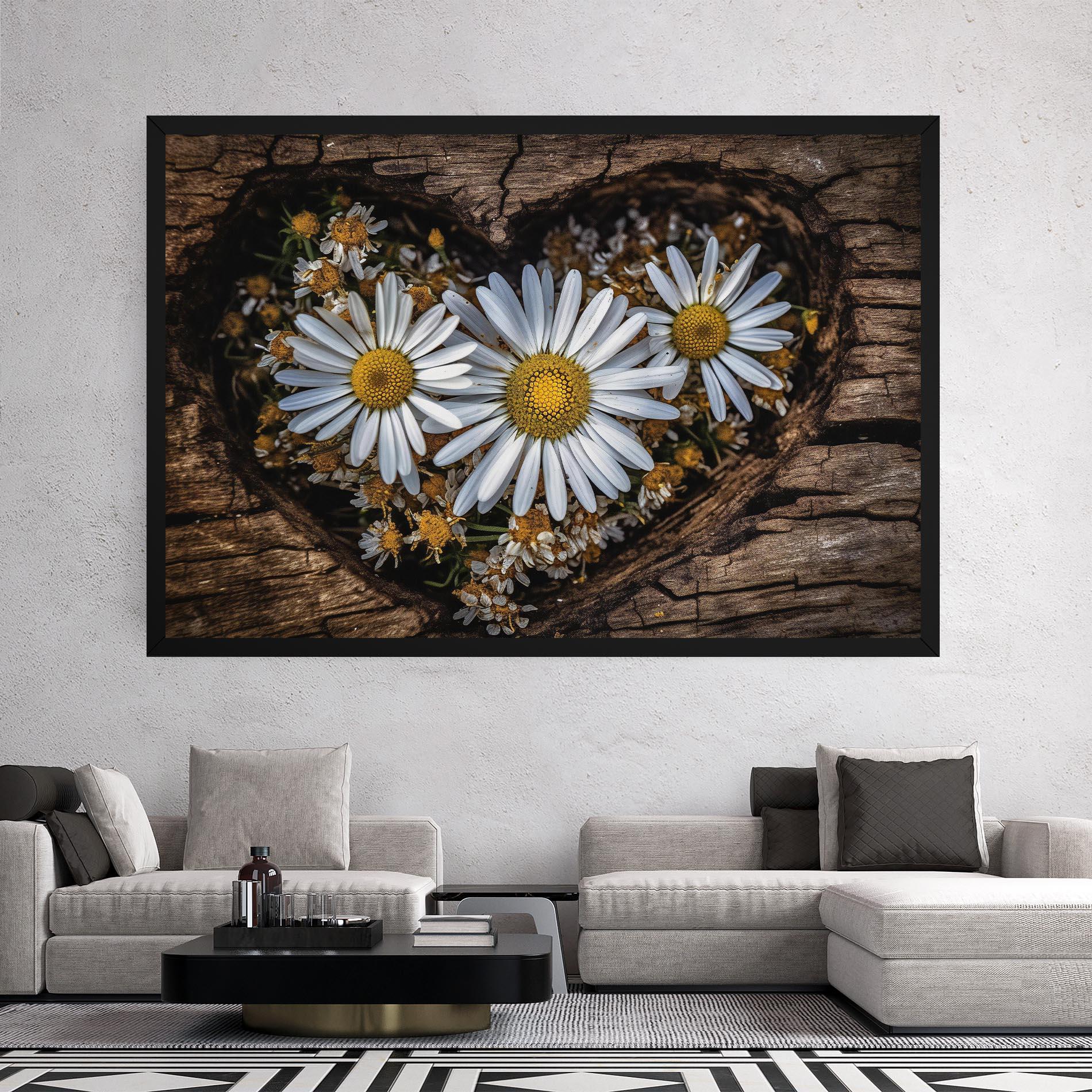Leinwandbild Heart Shaped Daisy mockup 2