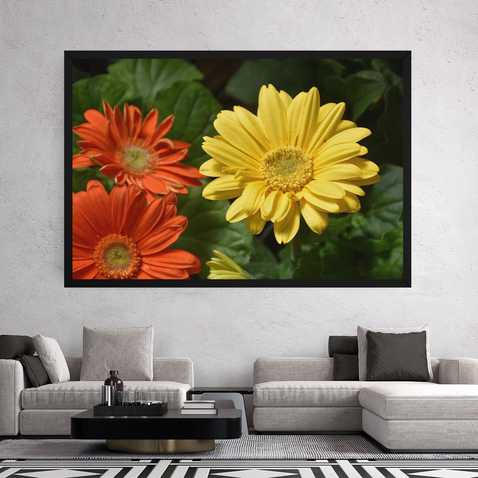 Leinwandbild Orange Yellow Daisy mockup 2