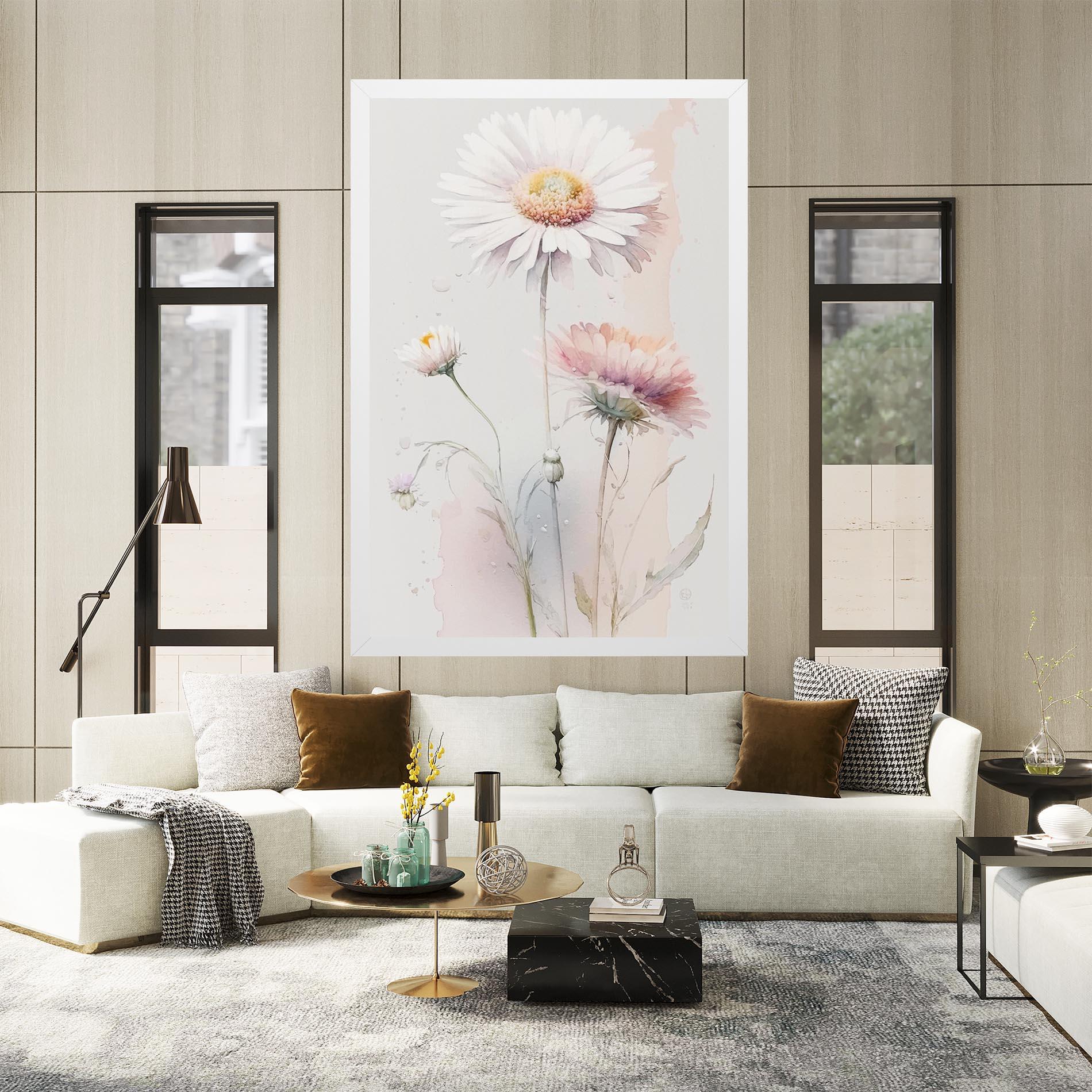 Leinwandbild White Painted Daisy mockup 2