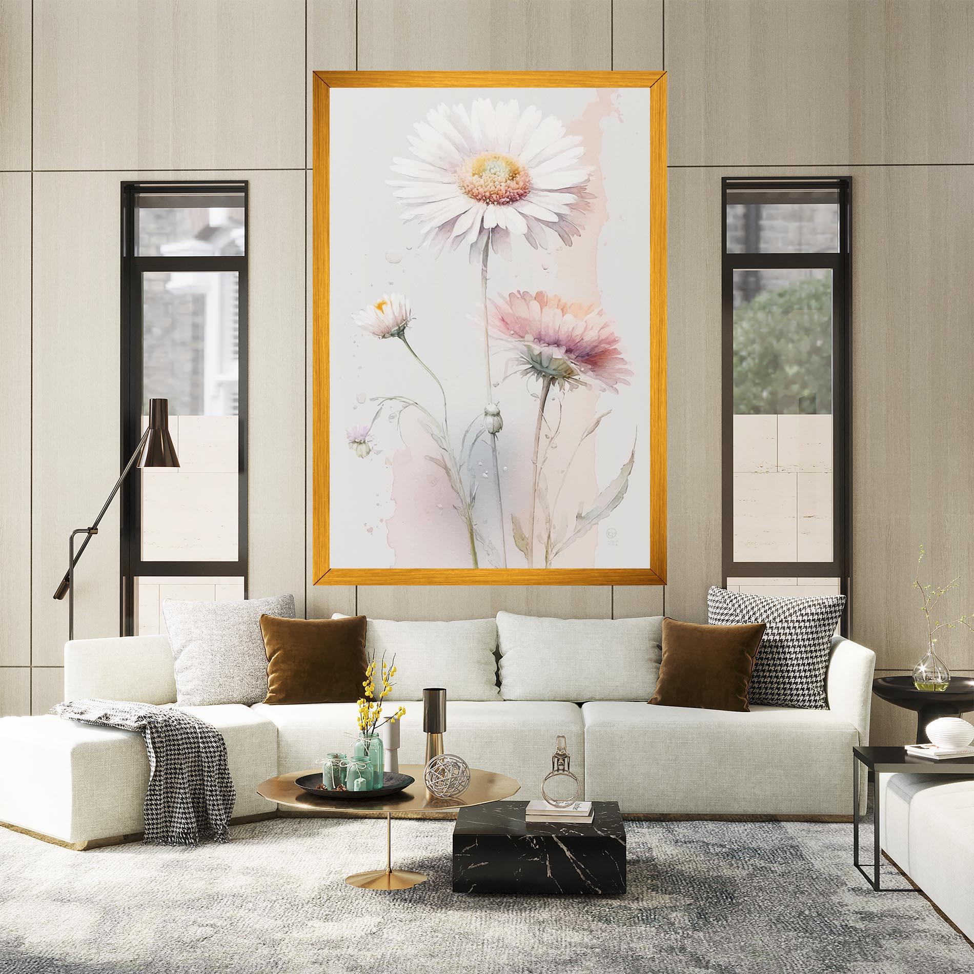 Leinwandbild White Painted Daisy mockup 2