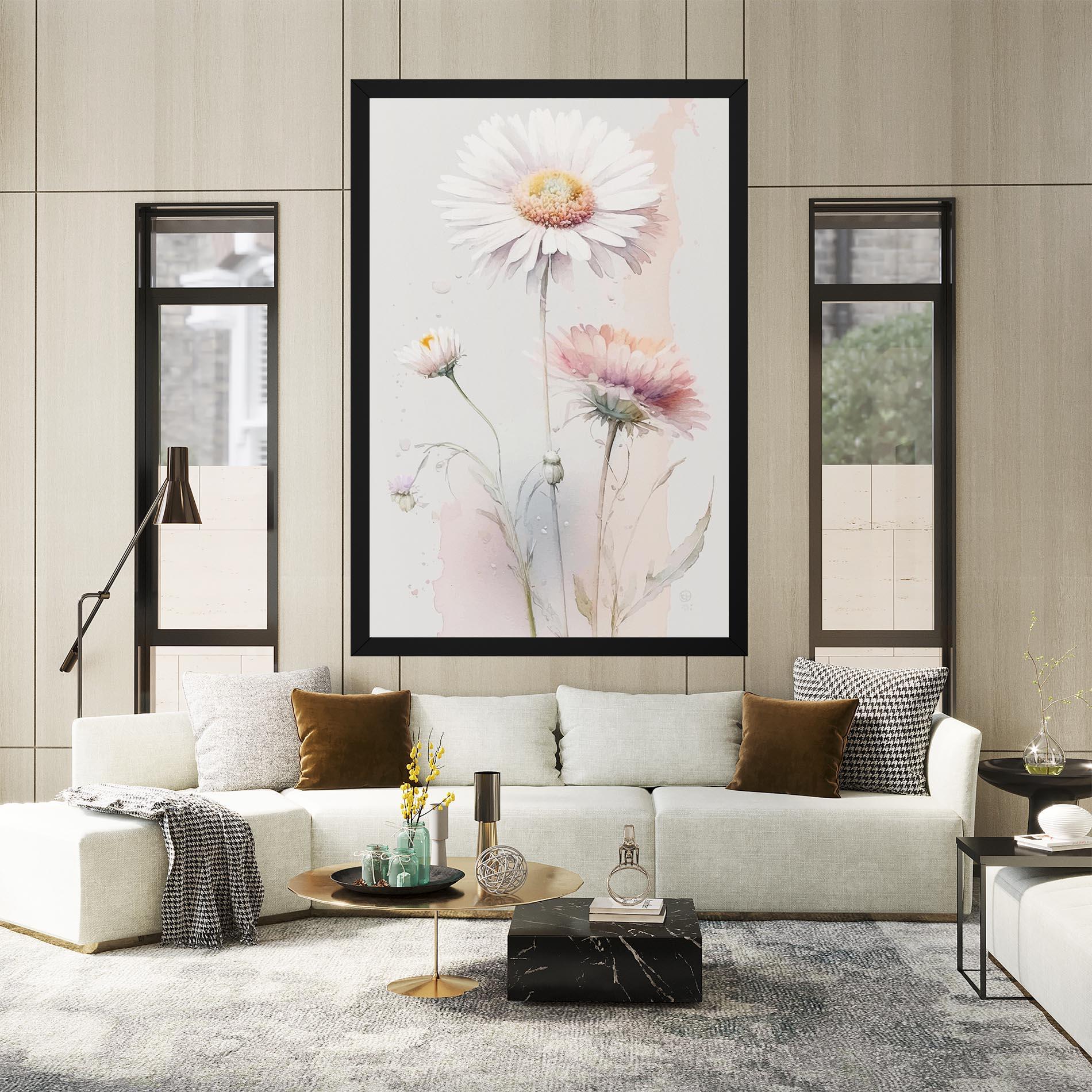 Leinwandbild White Painted Daisy mockup 2