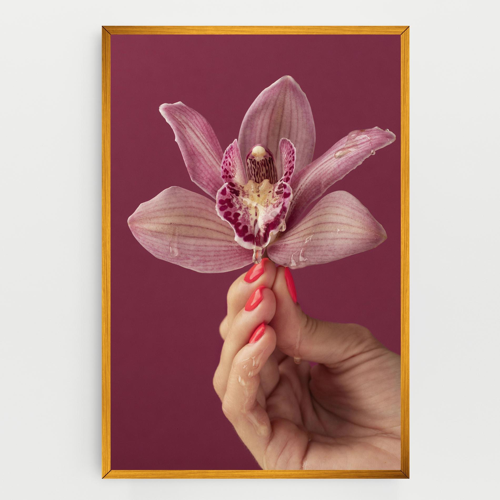 Leinwandbild Orchid Holding mockup 0