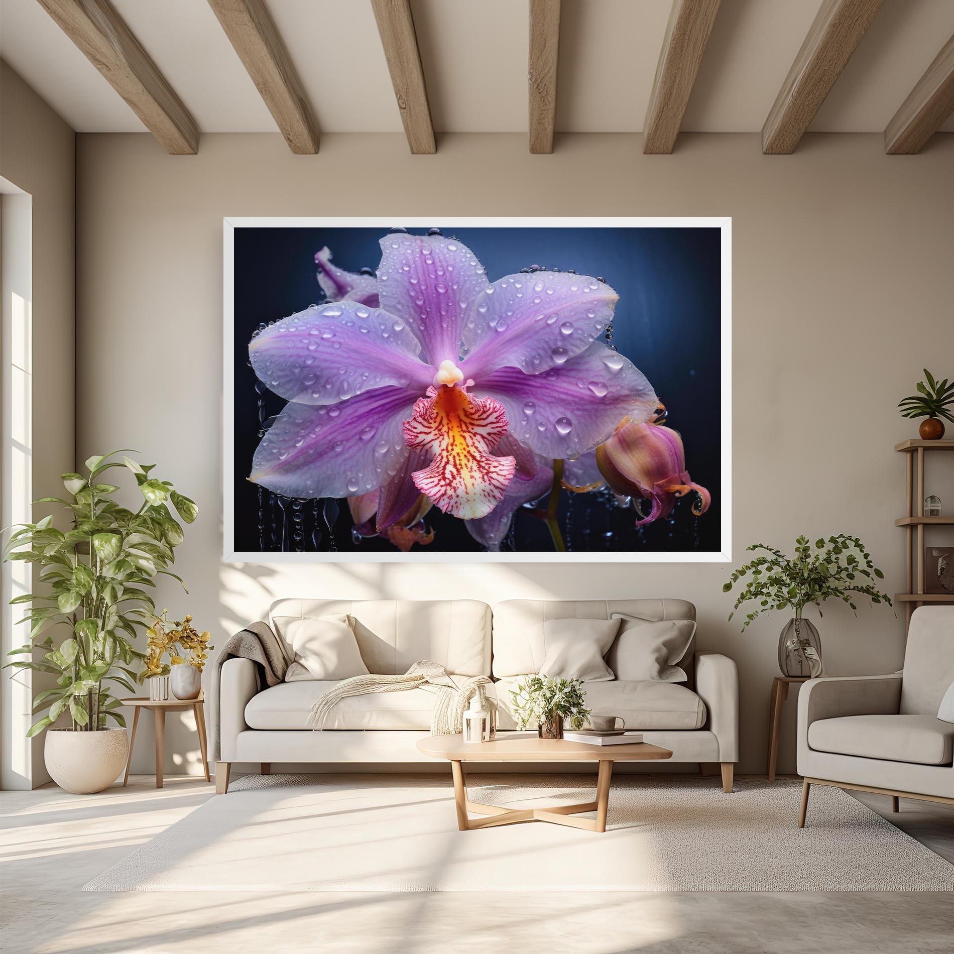Leinwandbild Orchid In Rain mockup 6