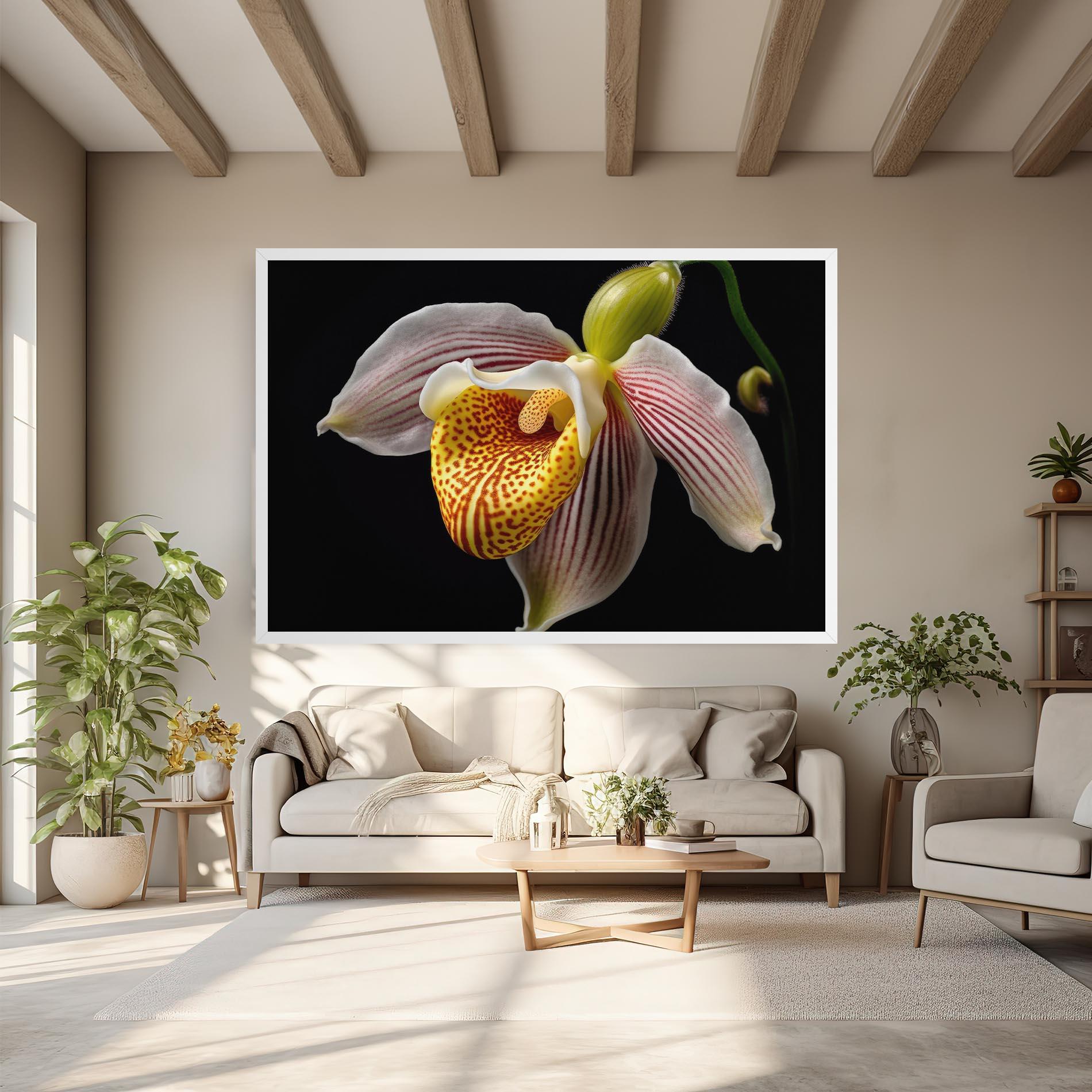 Leinwandbild Orchid On Black mockup 6