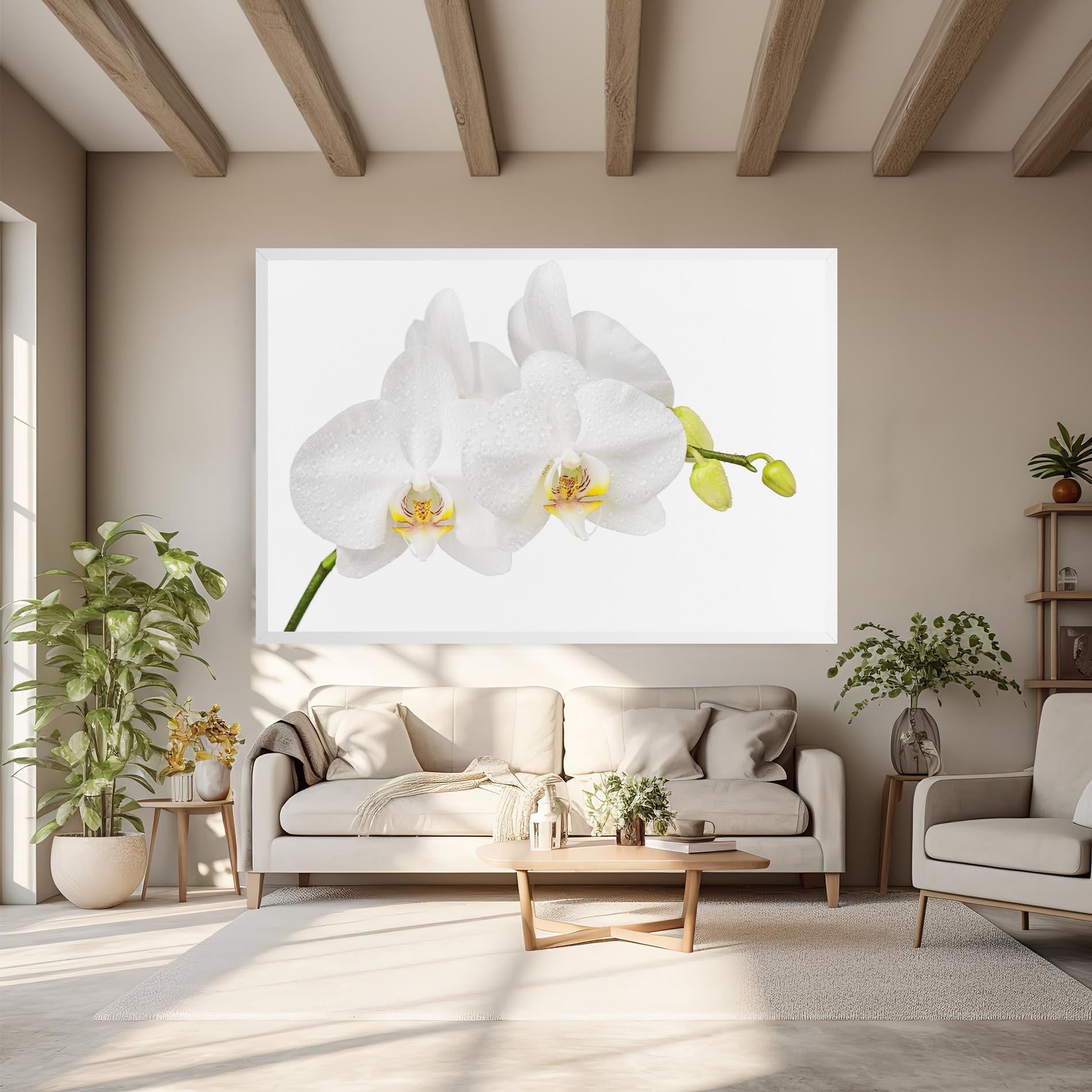 Leinwandbild Orchids On White mockup 6
