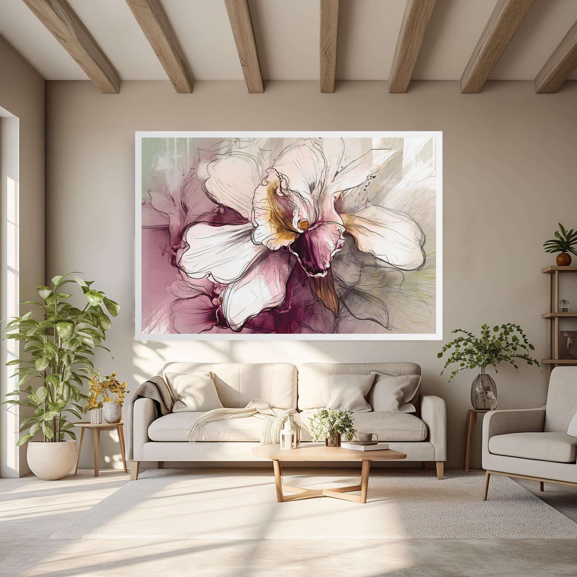 Leinwandbild Painted Purple Orchid mockup 6