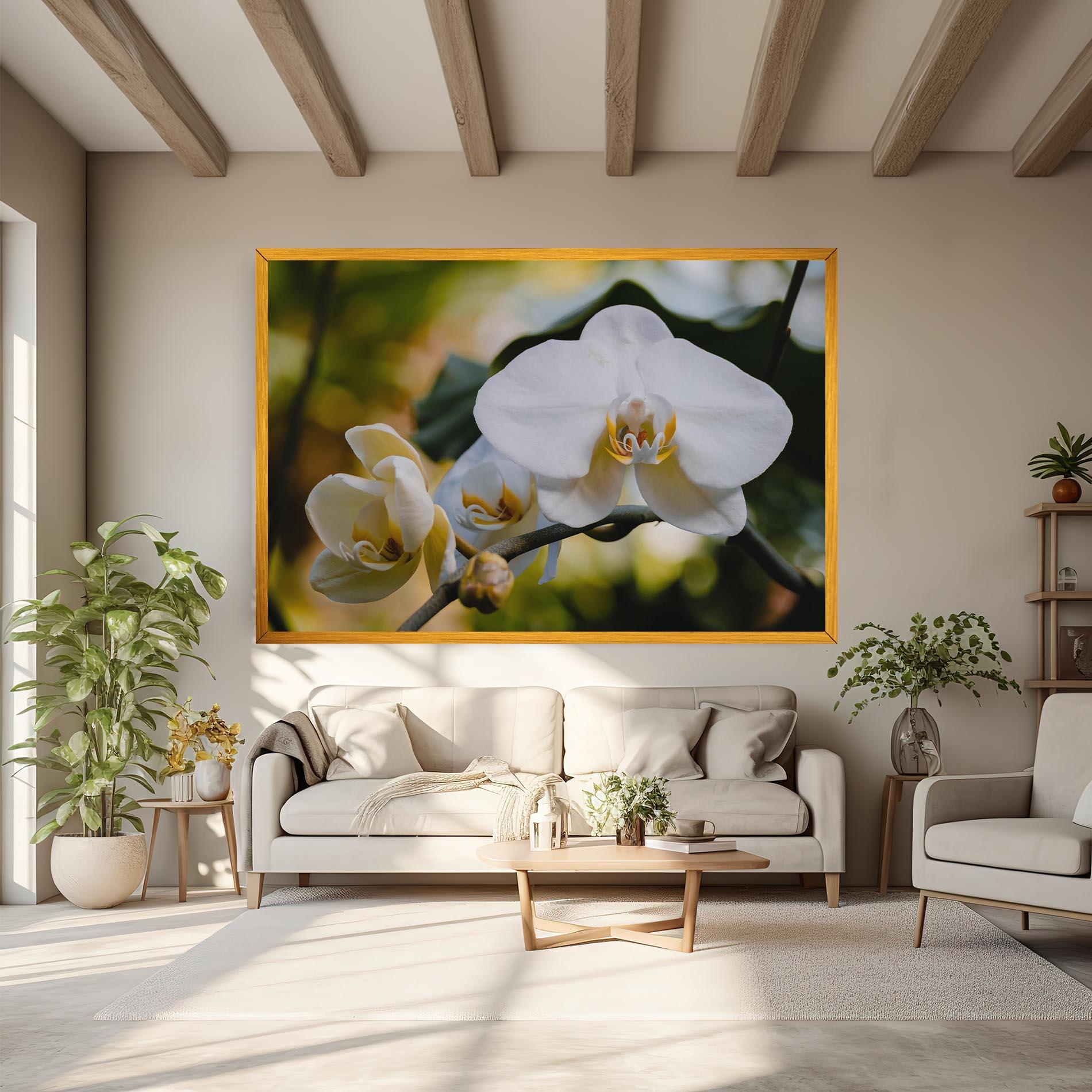 Leinwandbild Cream Orchid In Nature mockup 6