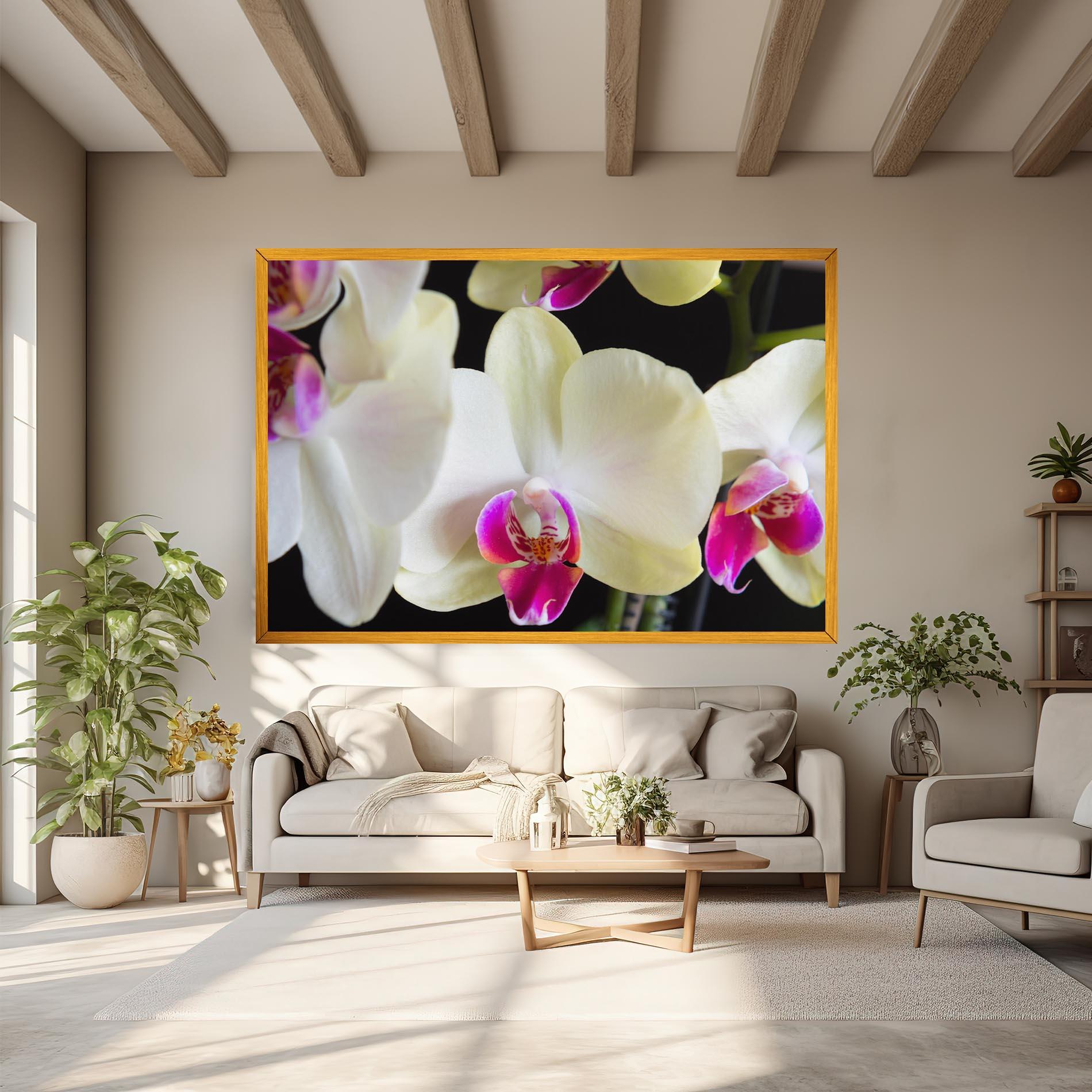 Leinwandbild Cream Purple Orchids mockup 6