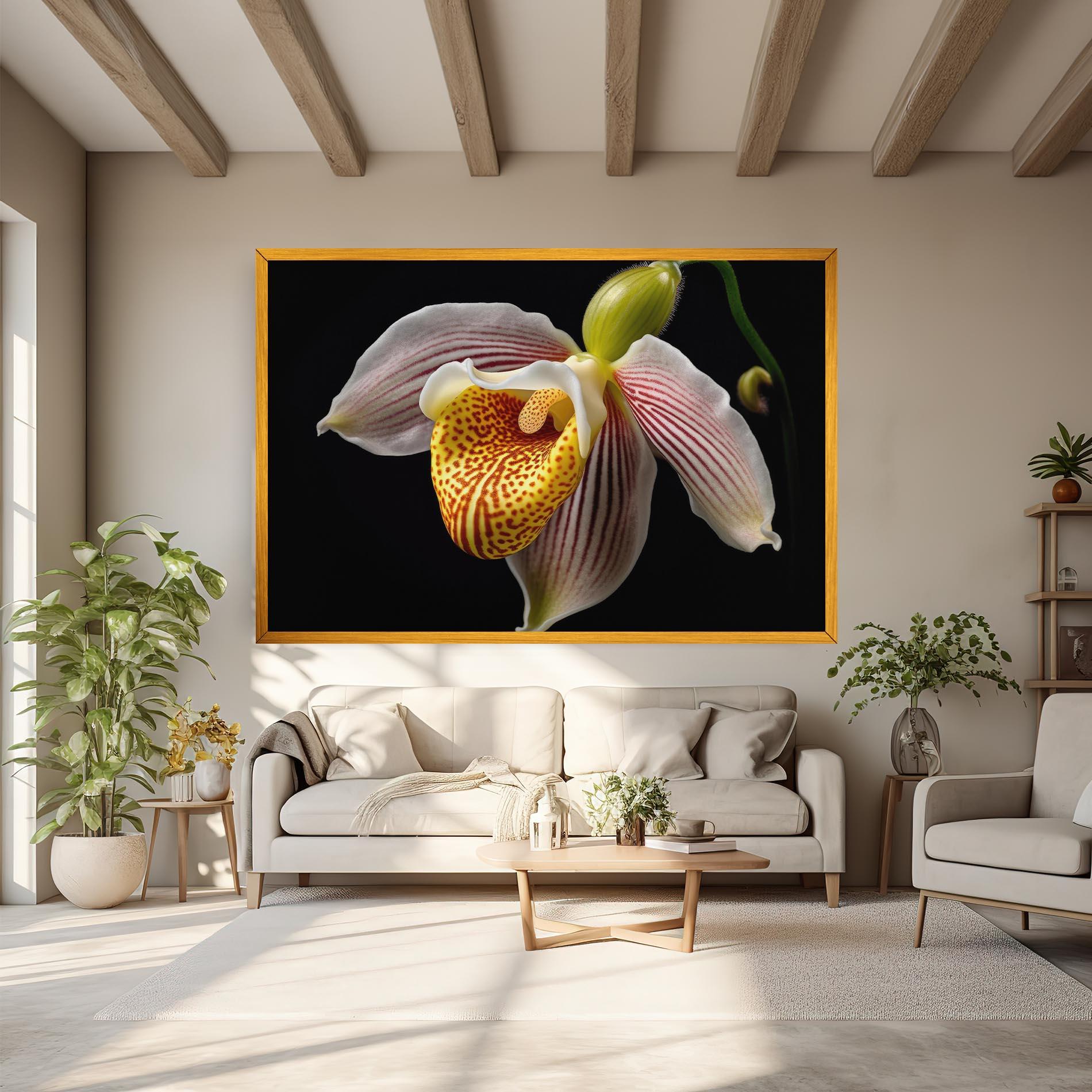Leinwandbild Orchid On Black mockup 6