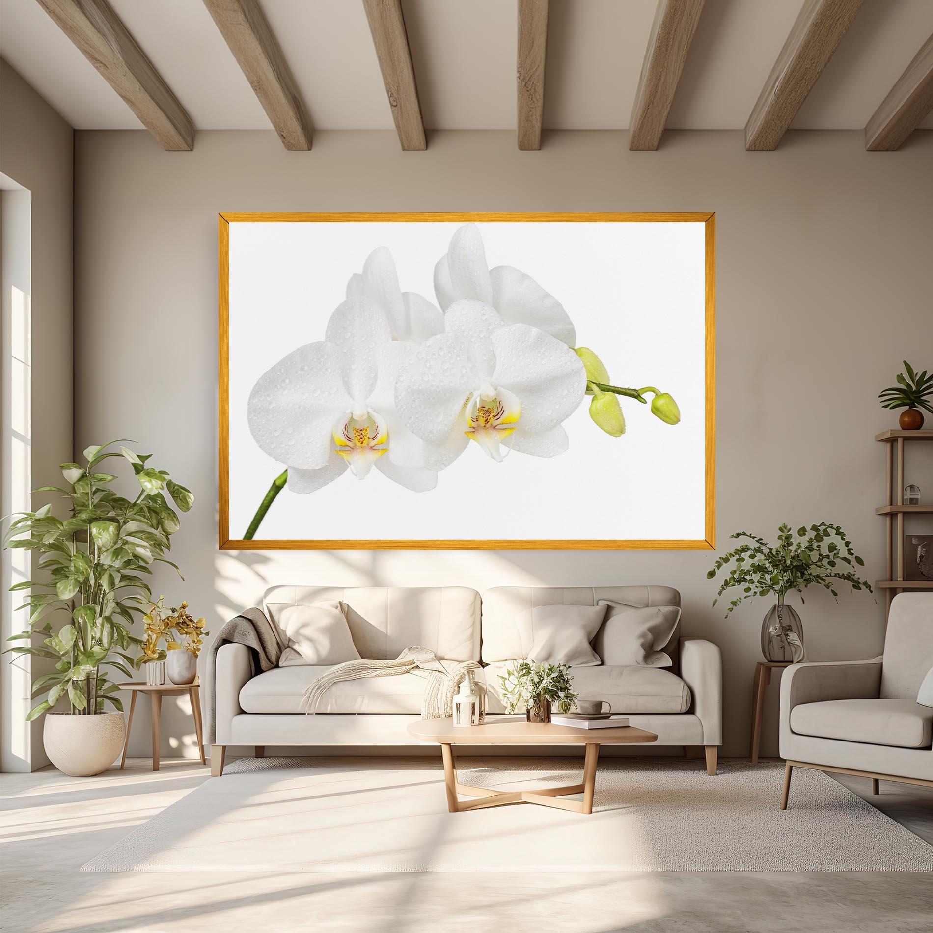 Leinwandbild Orchids On White mockup 6