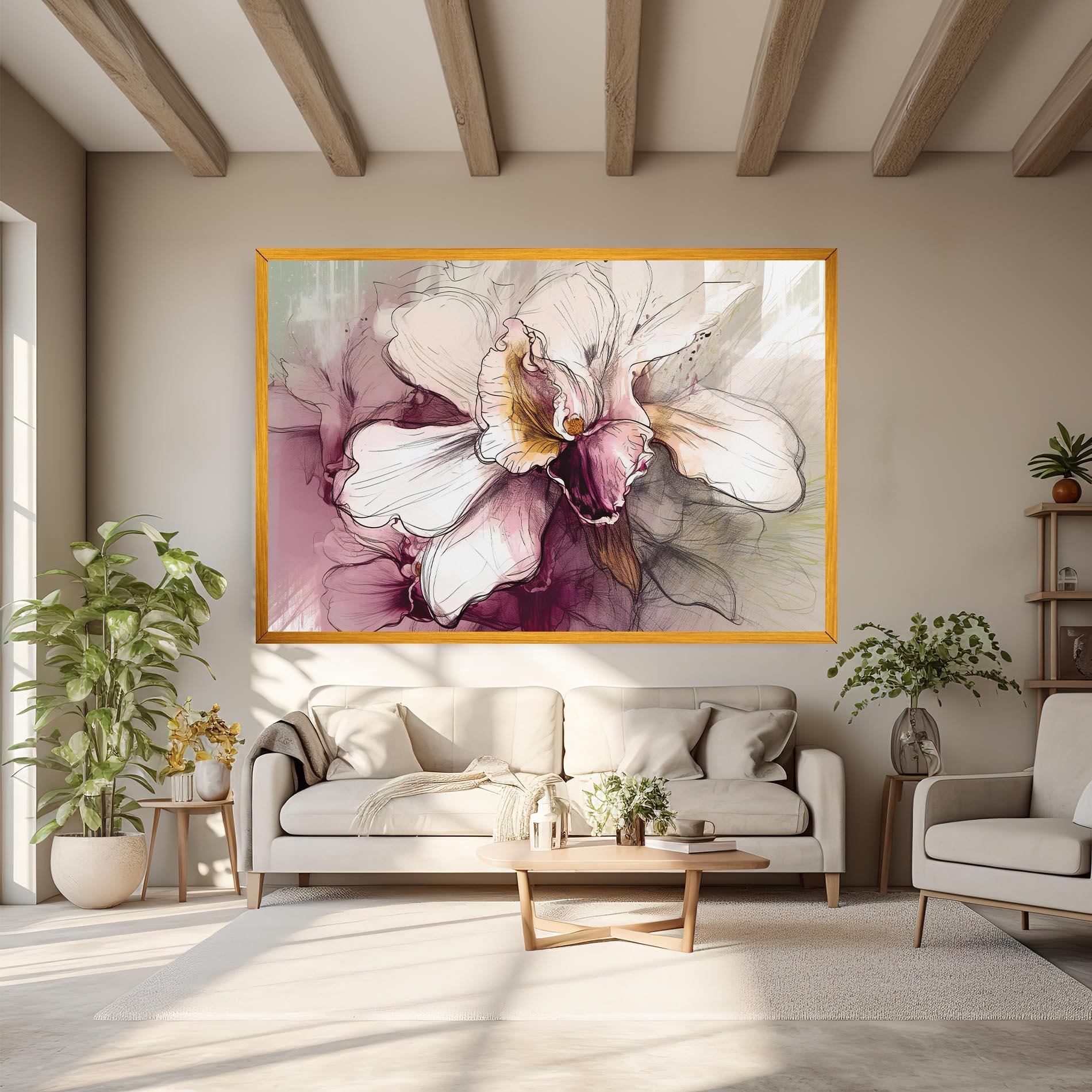Leinwandbild Painted Purple Orchid mockup 6