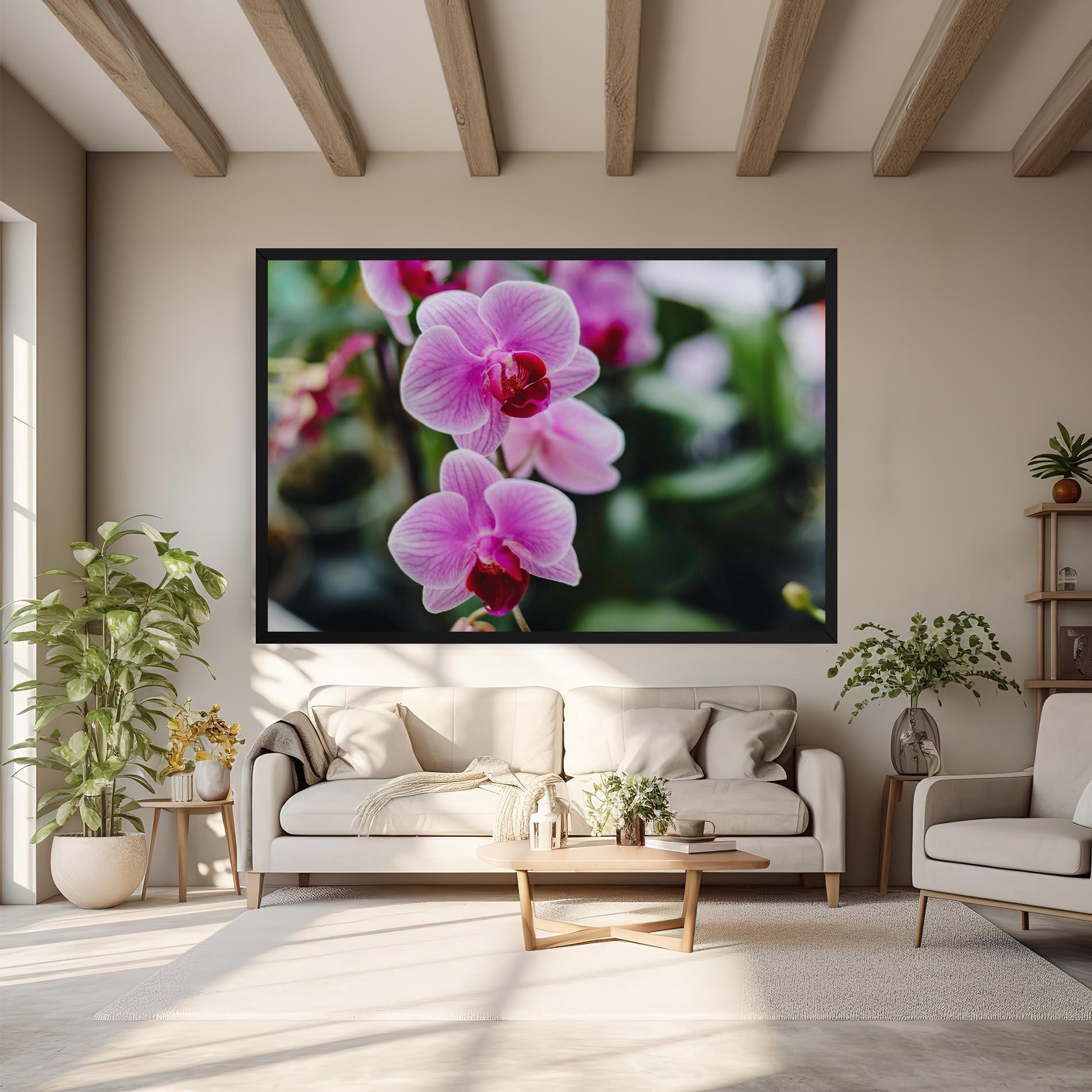 Leinwandbild Garden Purple Orchids mockup 6