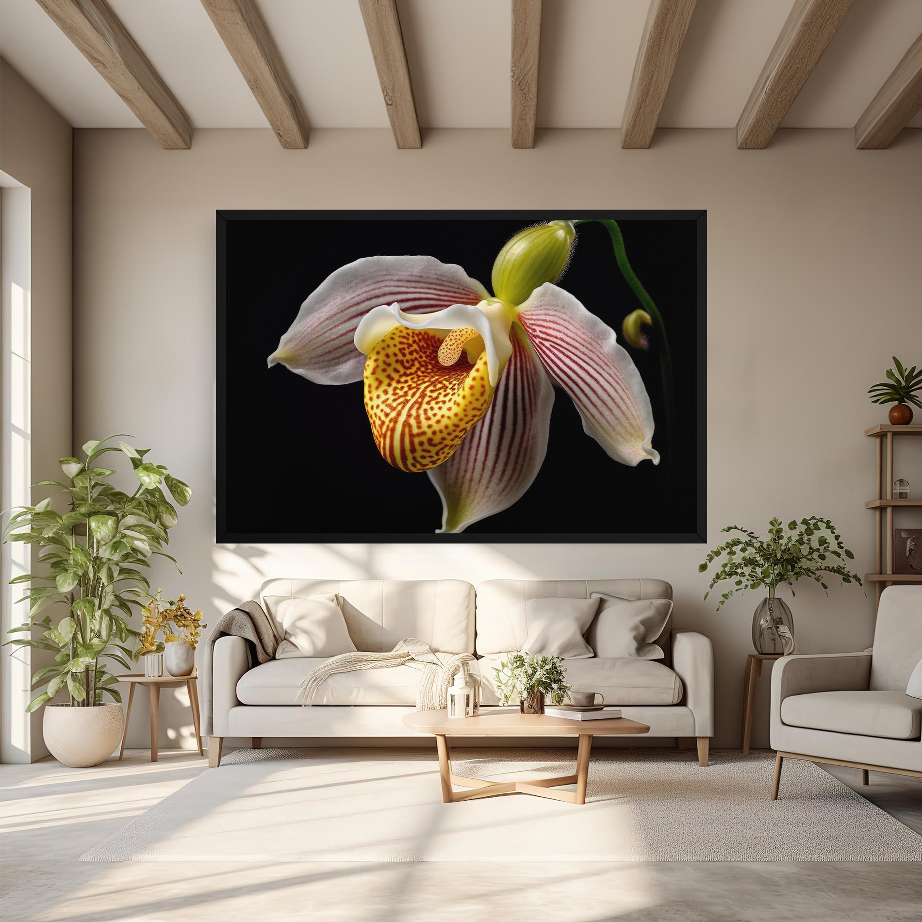 Leinwandbild Orchid On Black mockup 6