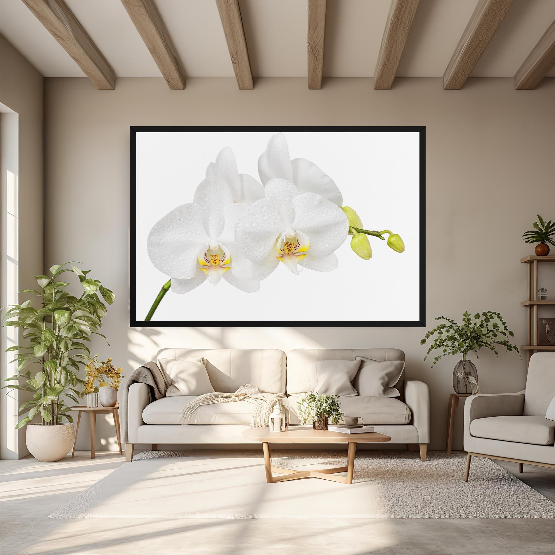 Leinwandbild Orchids On White mockup 6