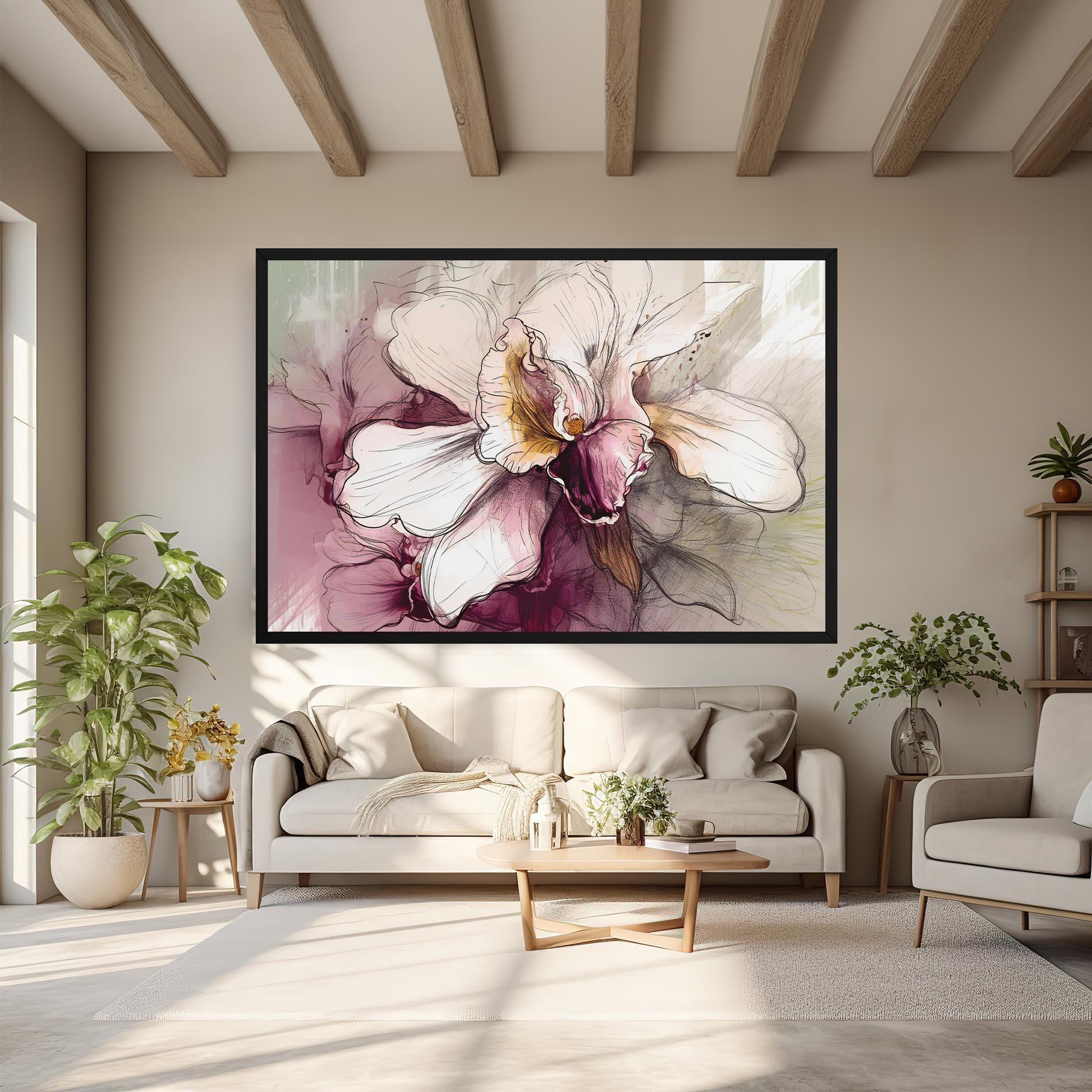 Leinwandbild Painted Purple Orchid mockup 6