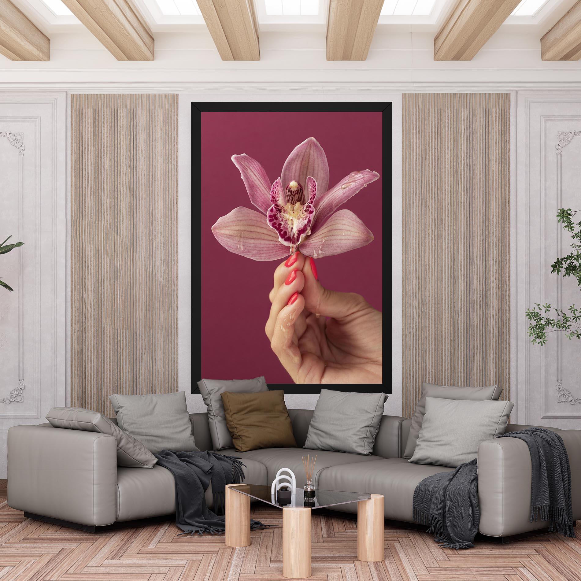Leinwandbild Orchid Holding mockup 6