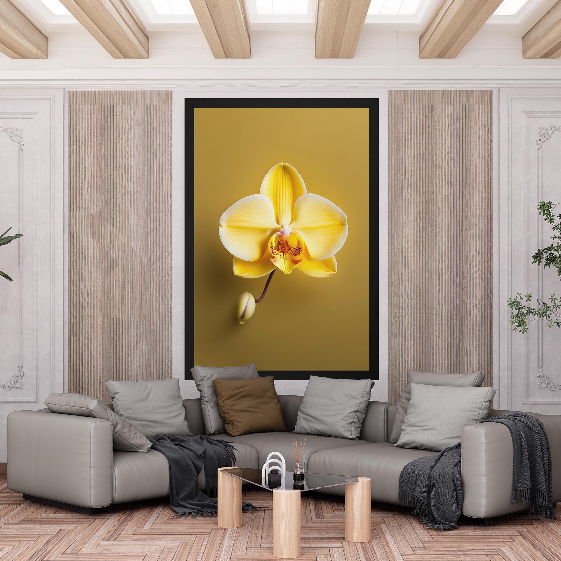 Leinwandbild Pastel Yellow Orchid mockup 6
