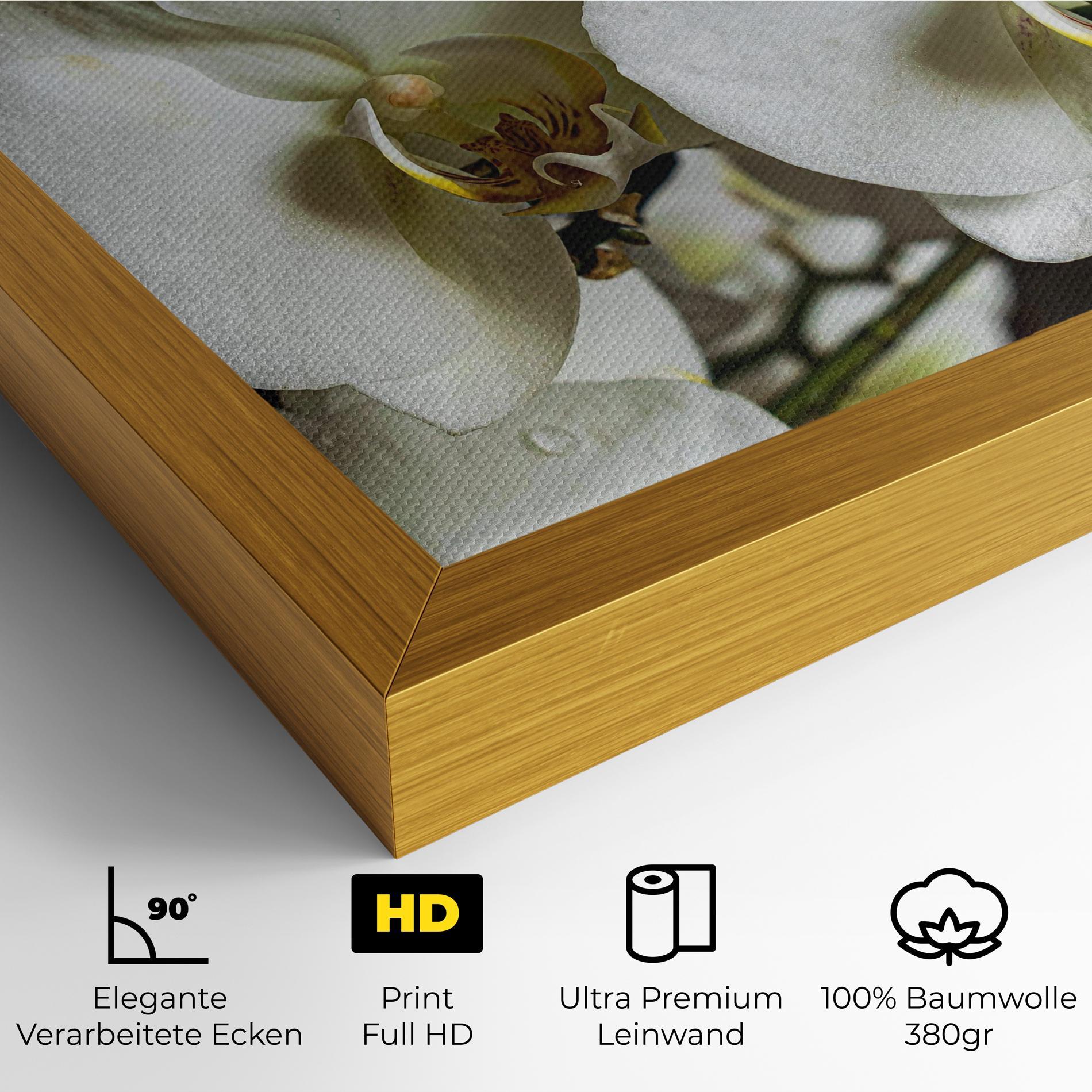 Leinwandbild Beautiful White Orchids mockup 4