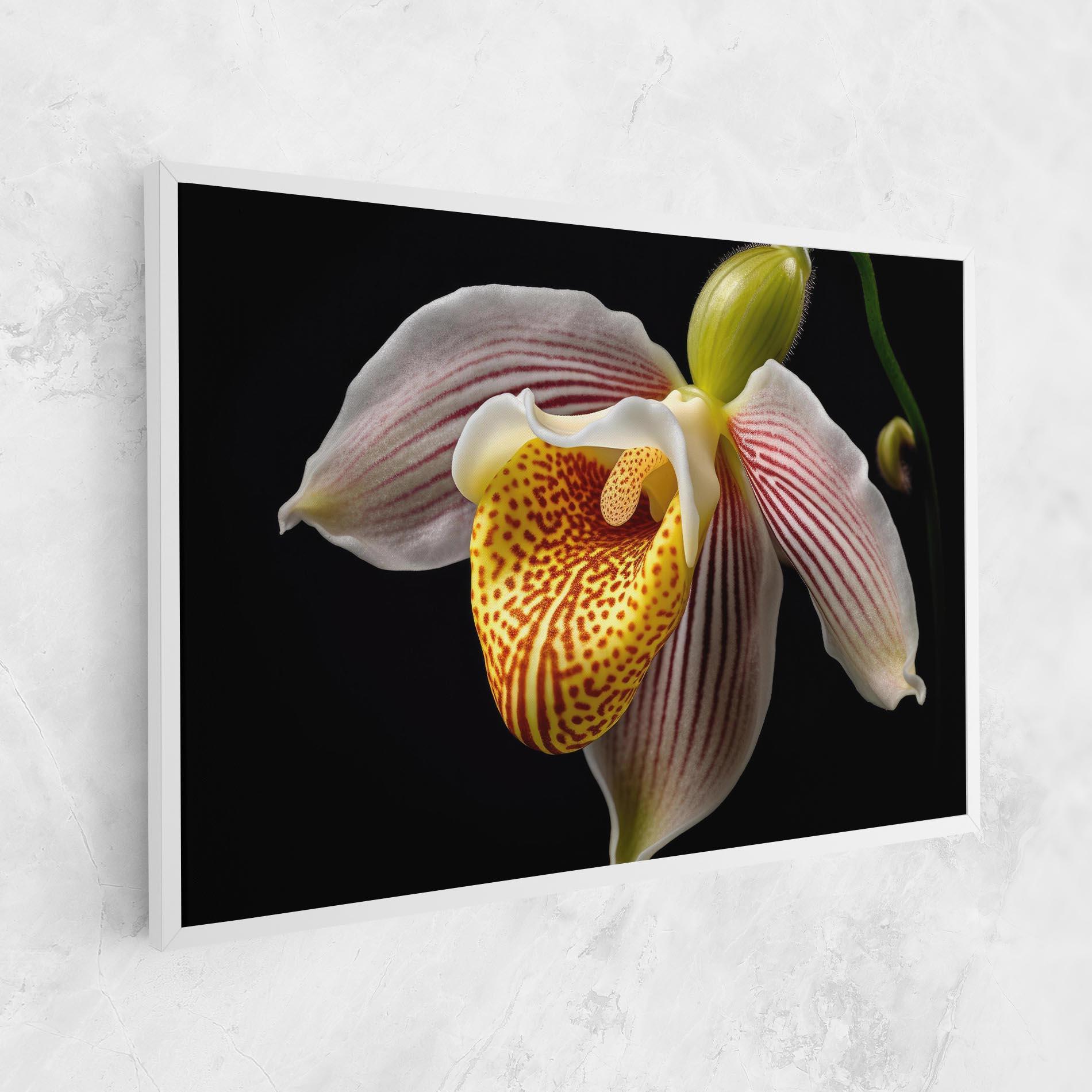 Leinwandbild Orchid On Black mockup 1