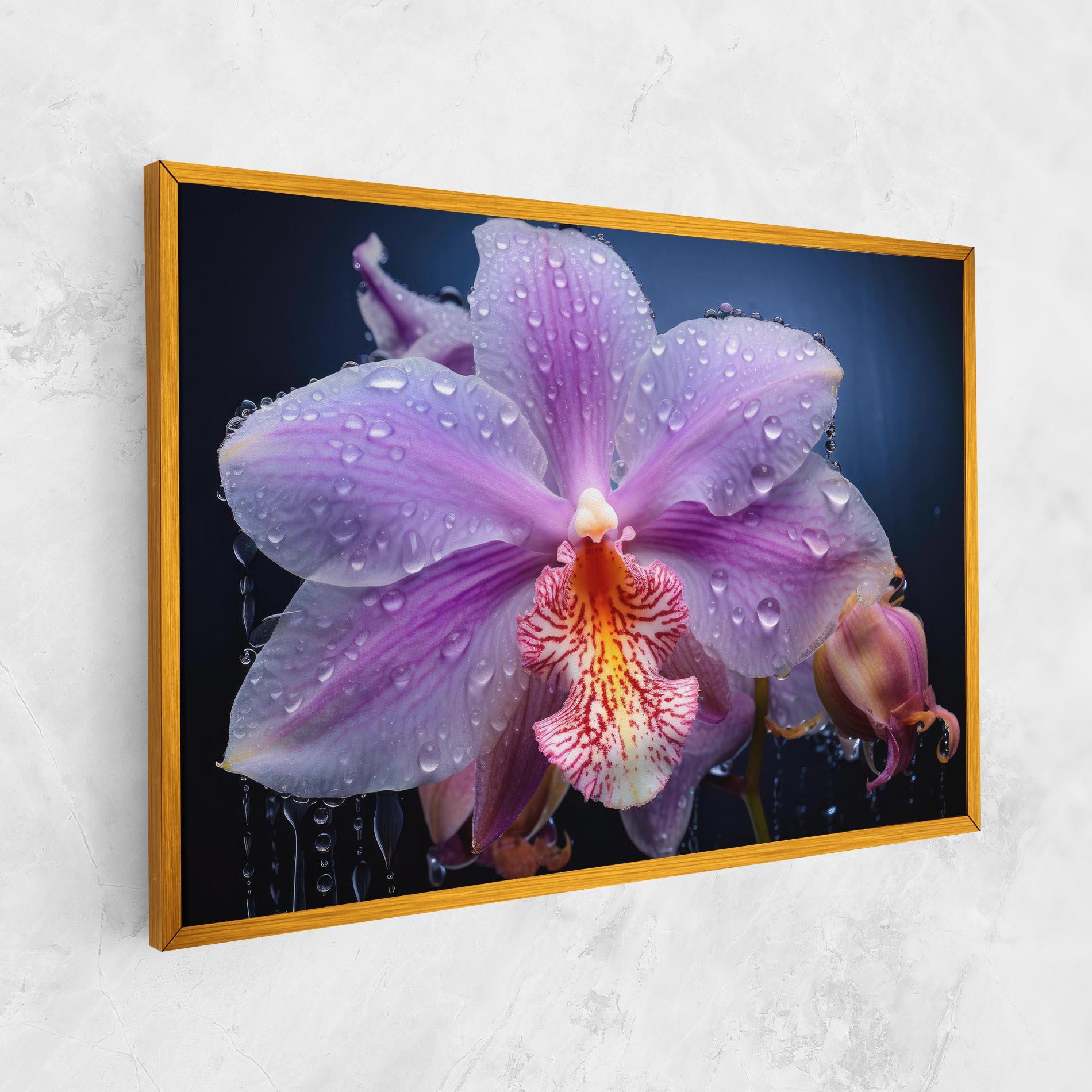 Leinwandbild Orchid In Rain mockup 1