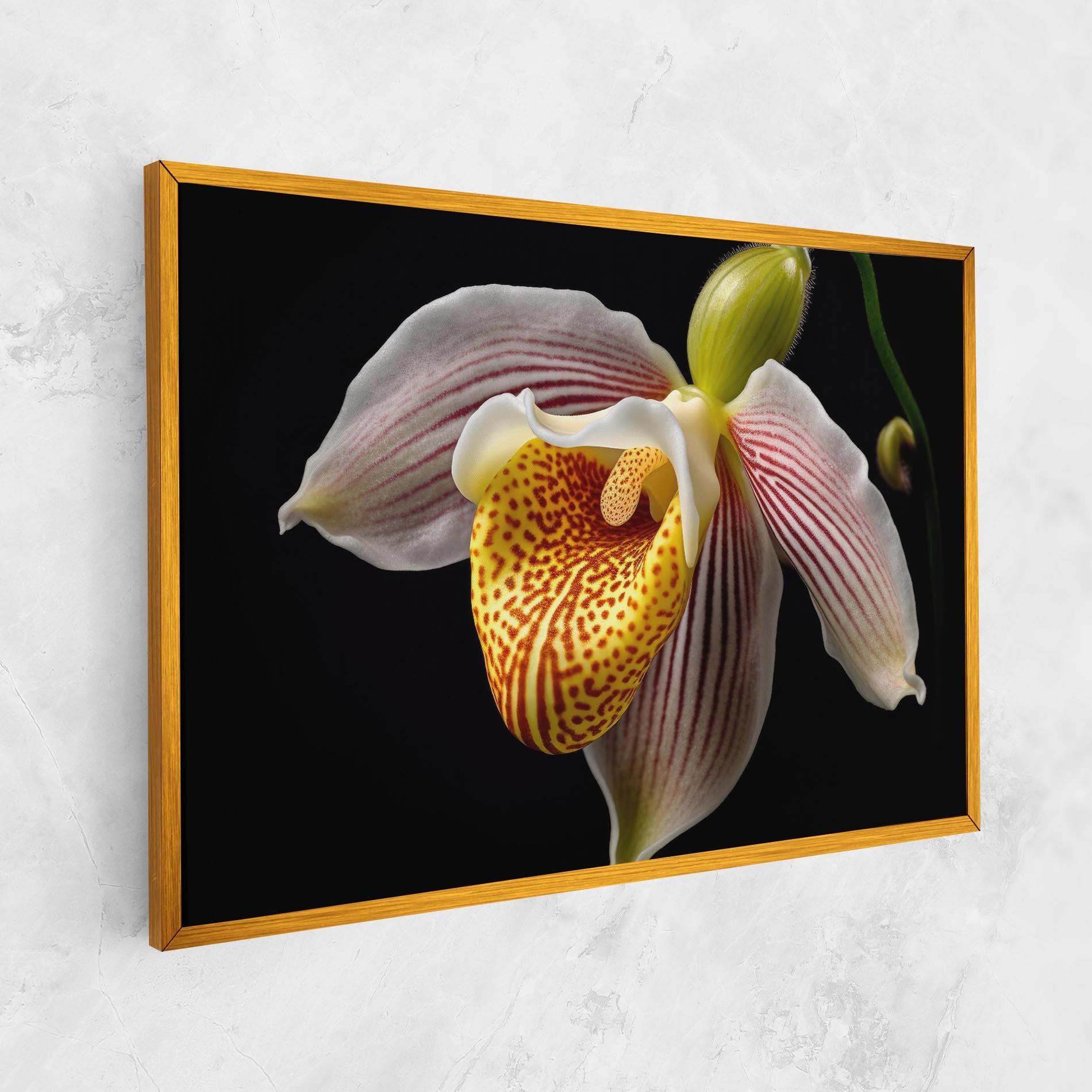 Leinwandbild Orchid On Black mockup 1