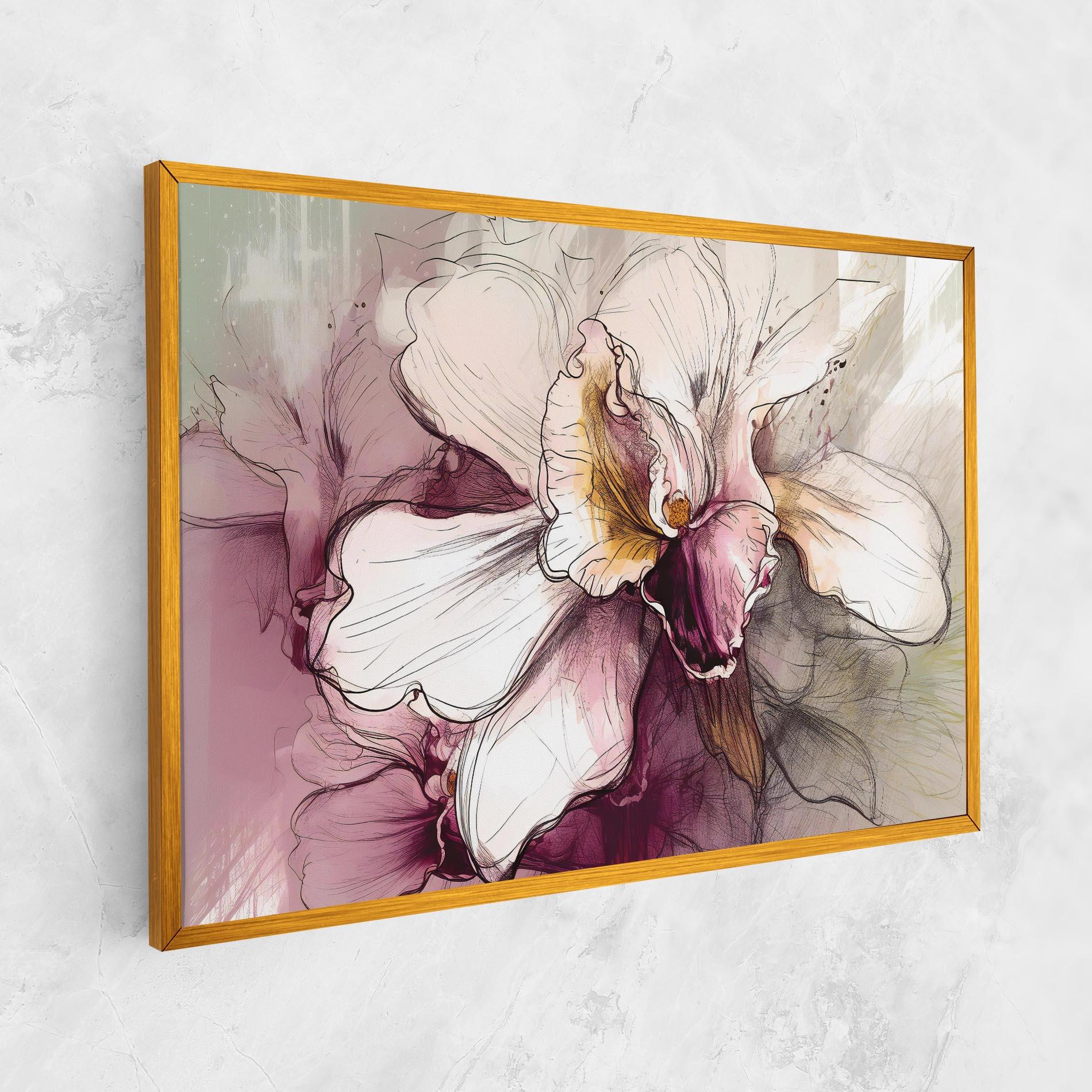 Leinwandbild Painted Purple Orchid mockup 1