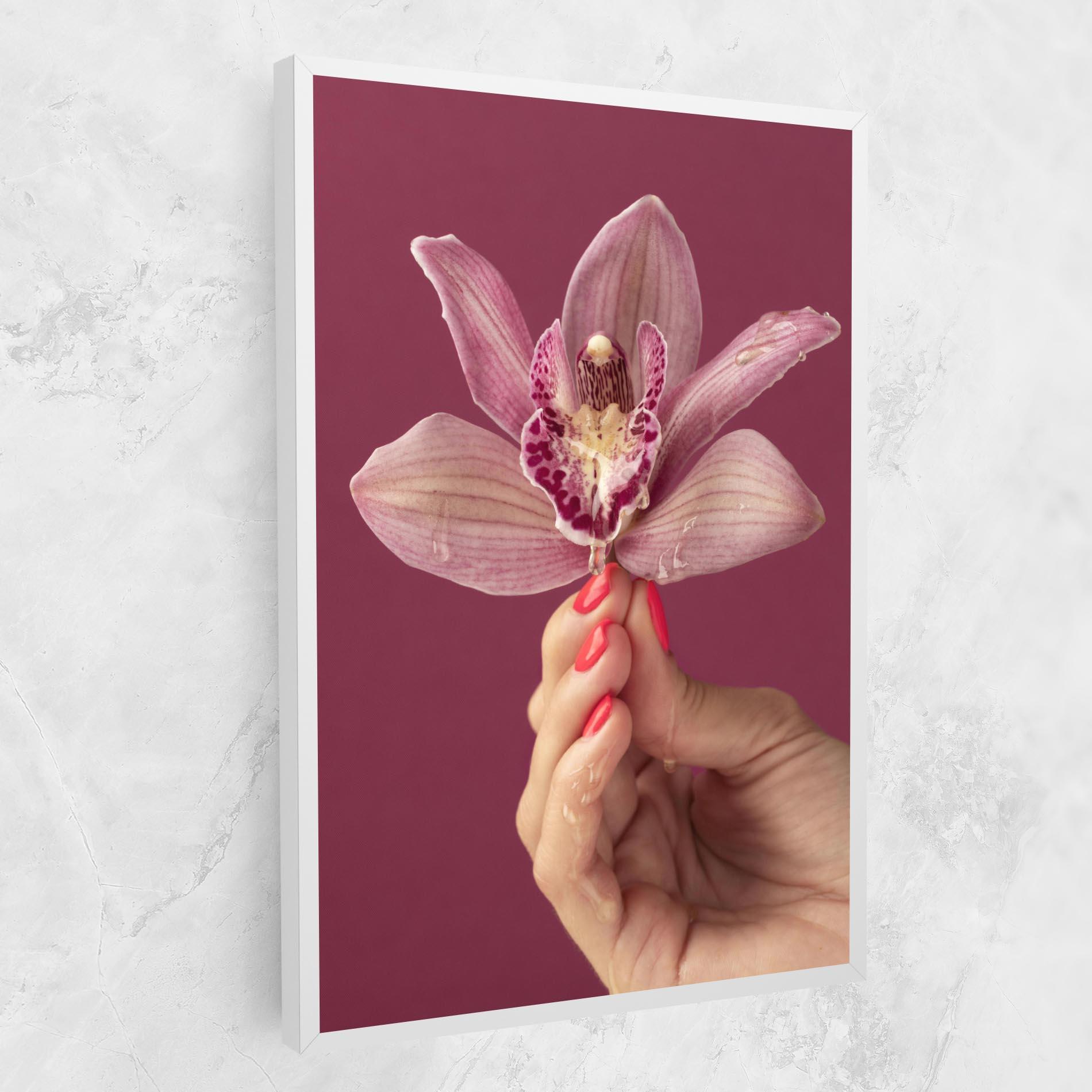 Leinwandbild Orchid Holding mockup 1