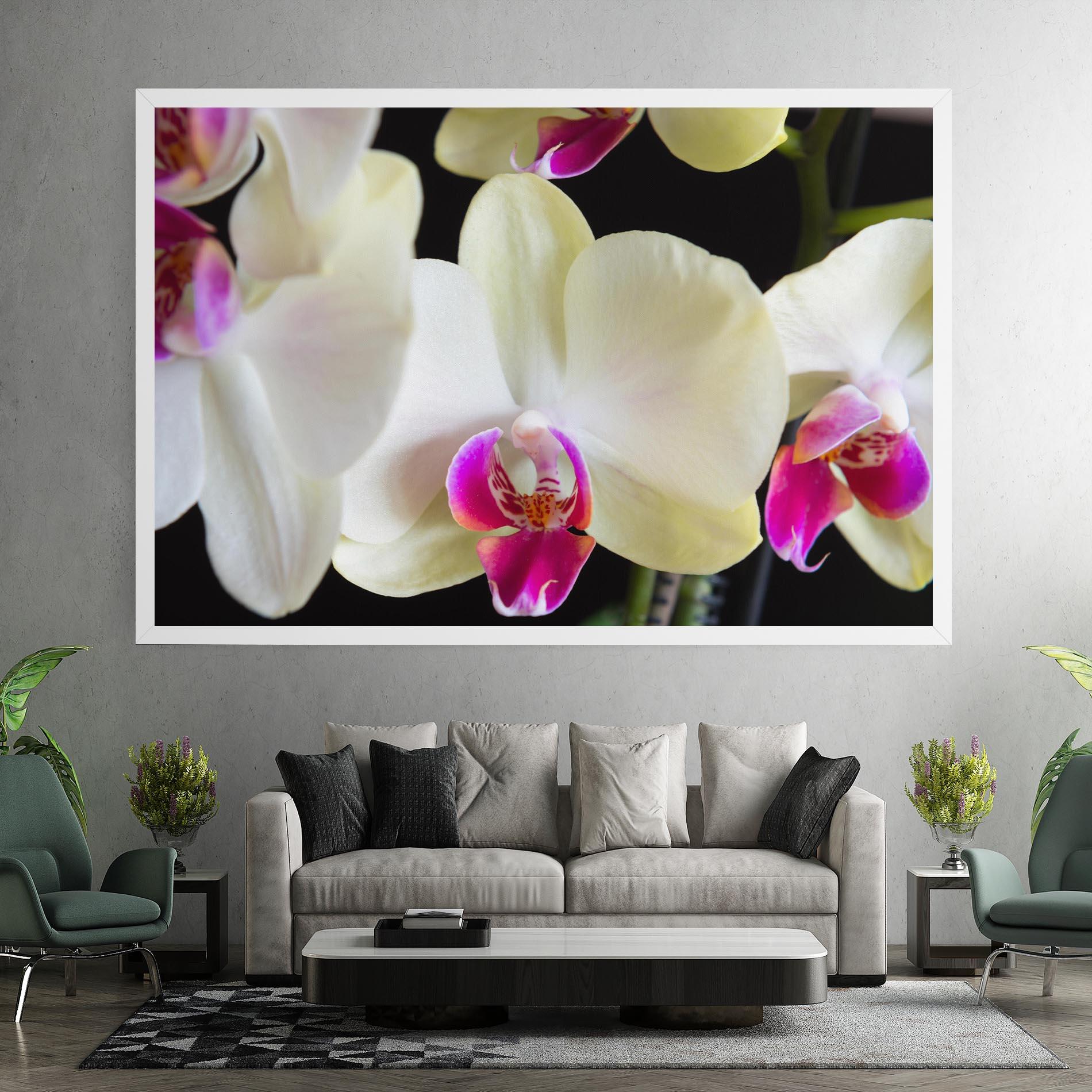 Leinwandbild Cream Purple Orchids mockup 7