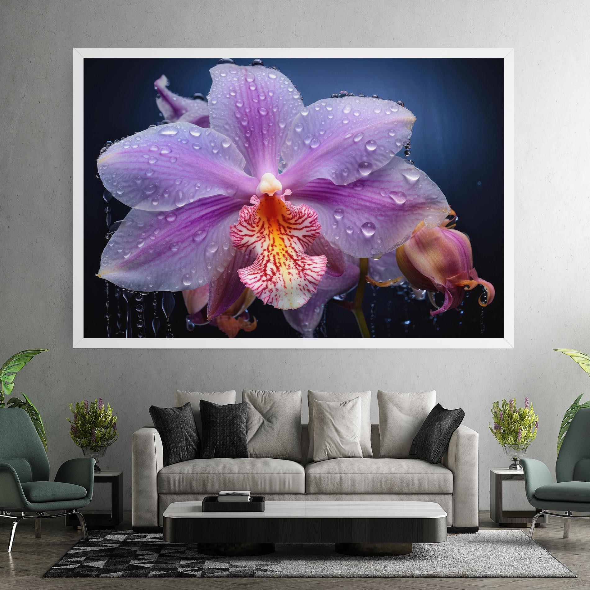 Leinwandbild Orchid In Rain mockup 7