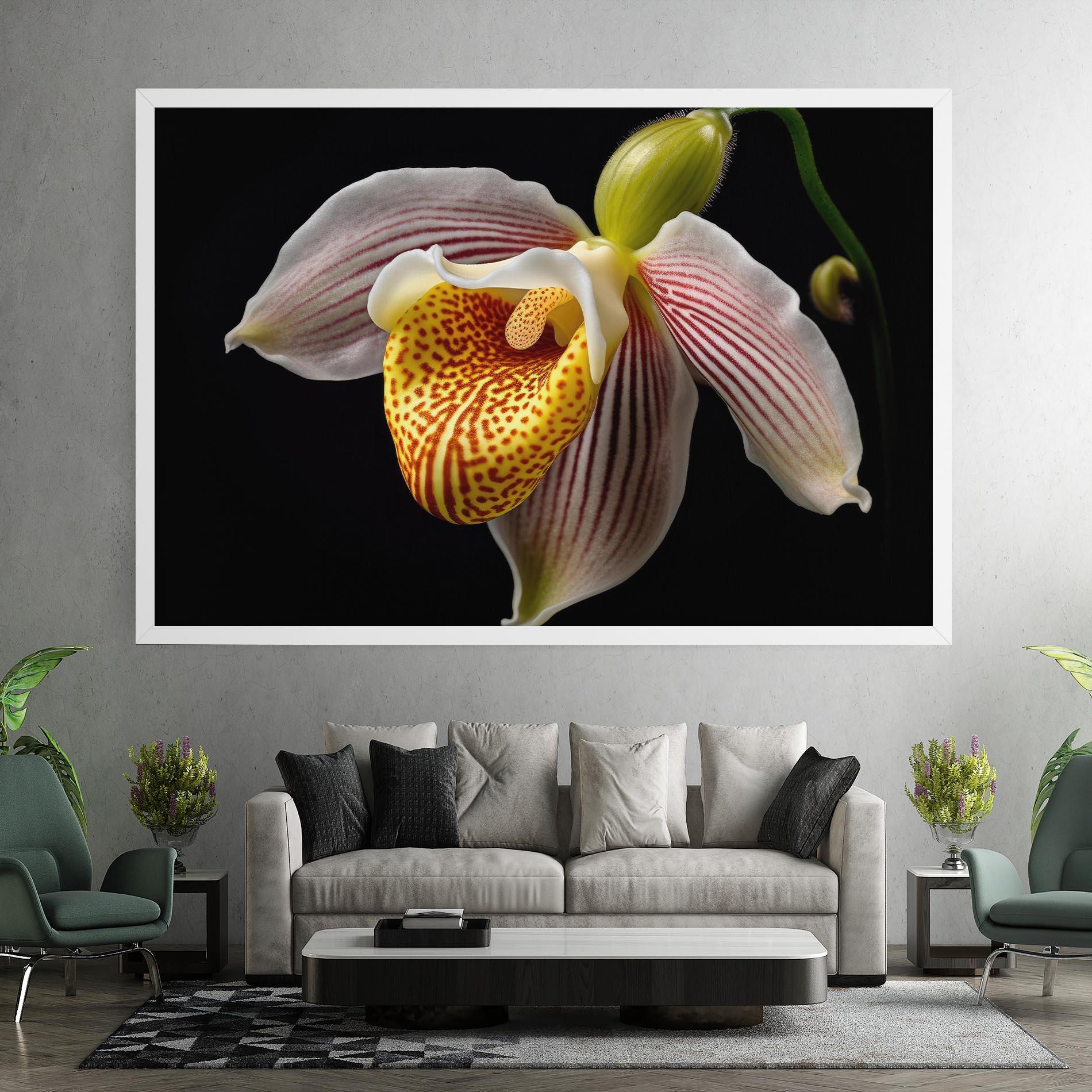 Leinwandbild Orchid On Black mockup 7