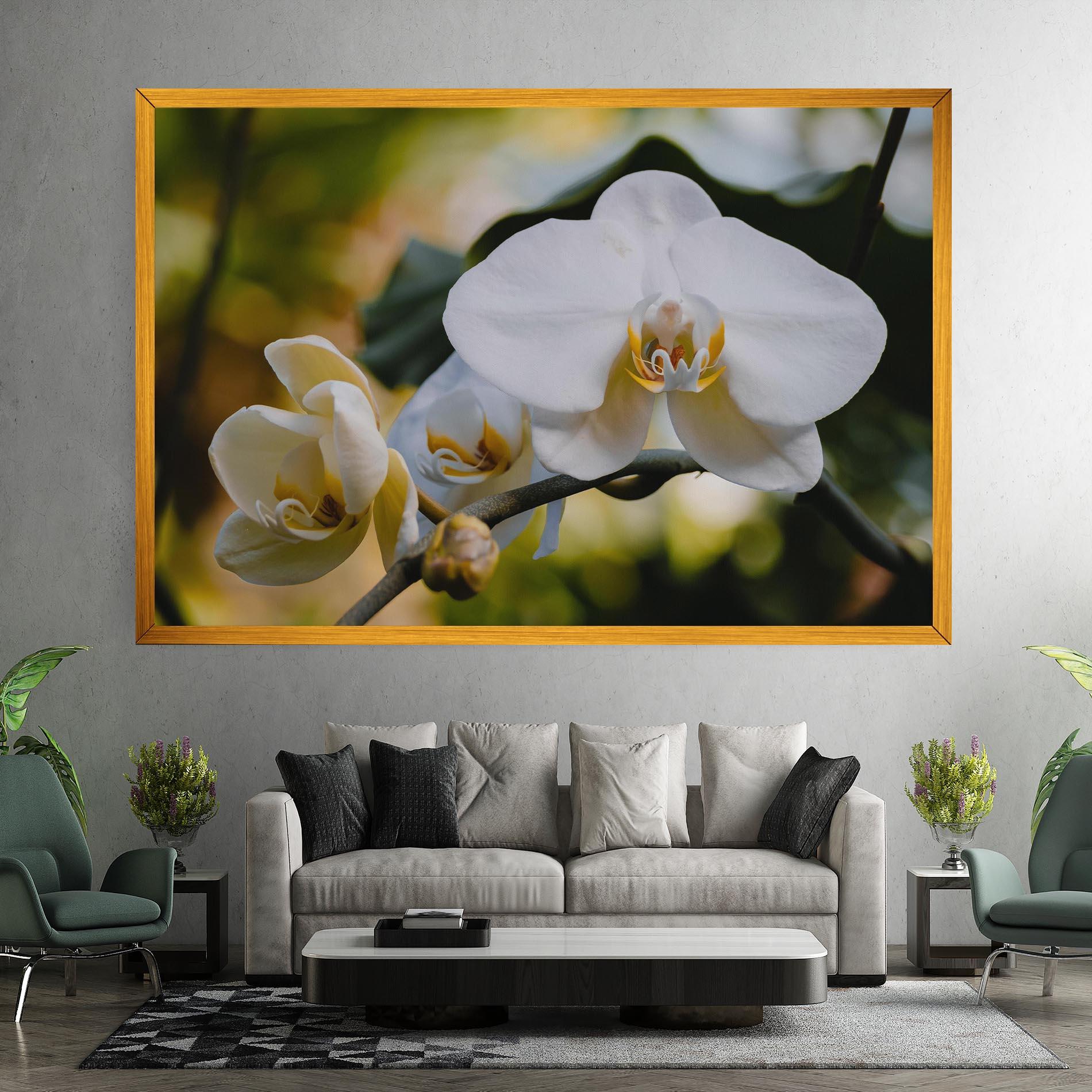 Leinwandbild Cream Orchid In Nature mockup 7