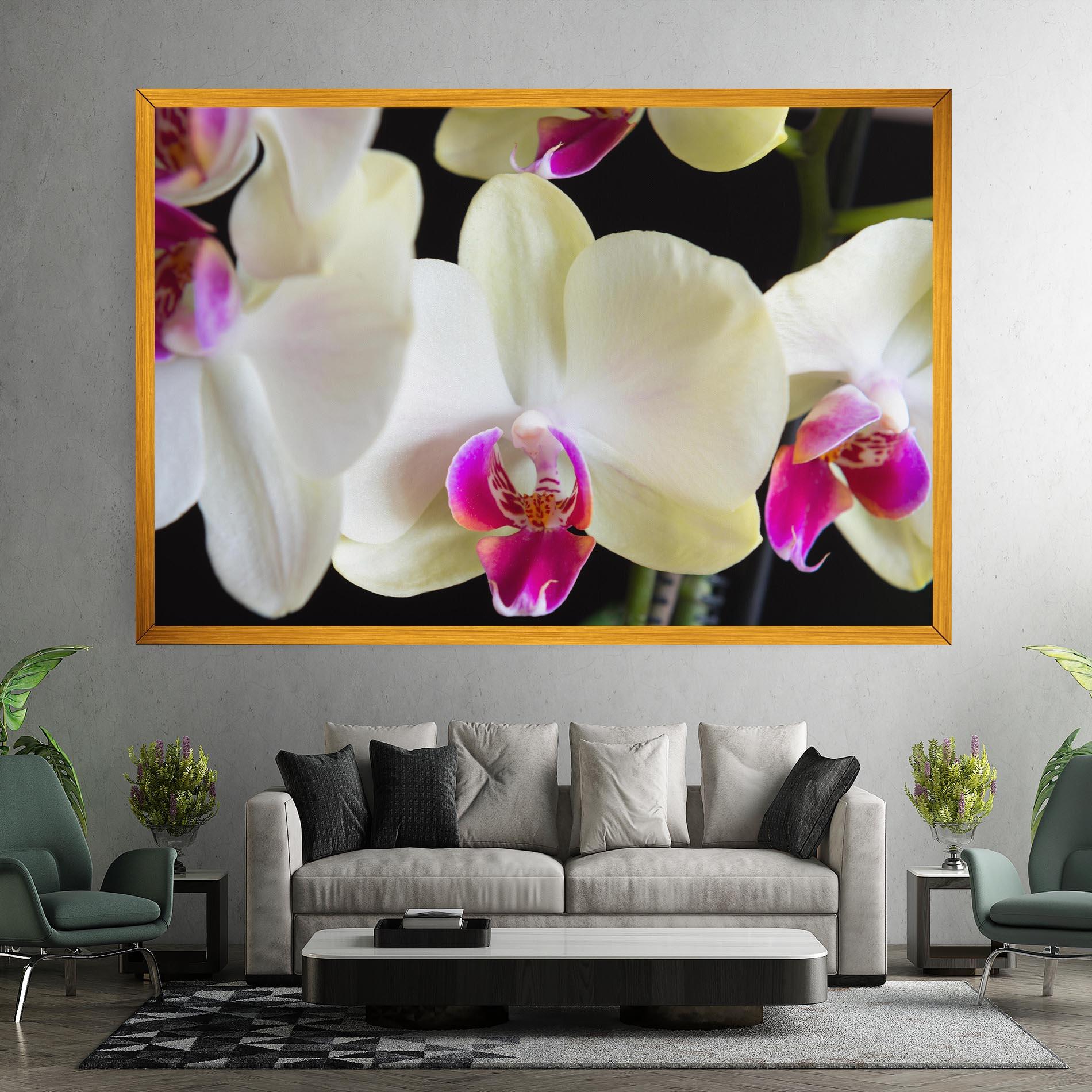 Leinwandbild Cream Purple Orchids mockup 7
