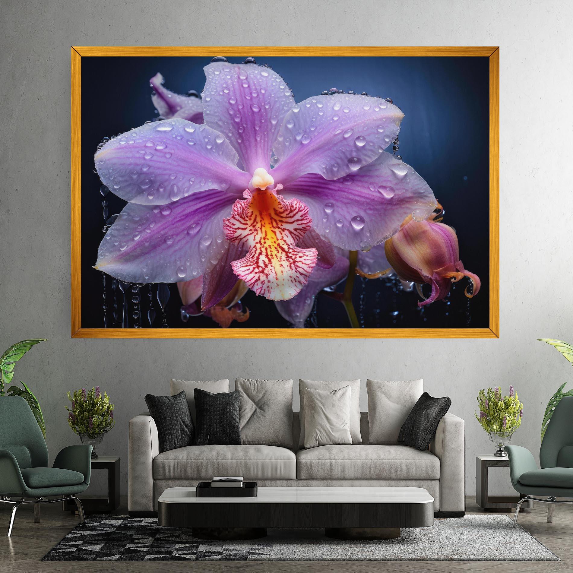 Leinwandbild Orchid In Rain mockup 7