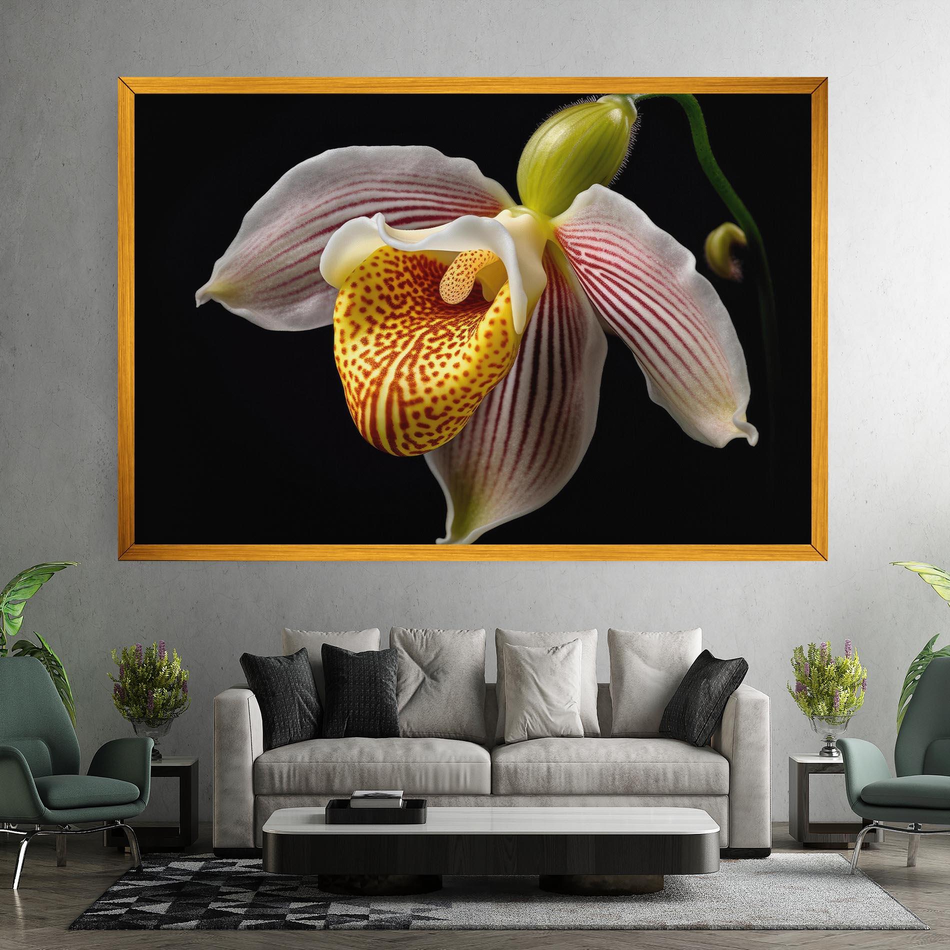 Leinwandbild Orchid On Black mockup 7