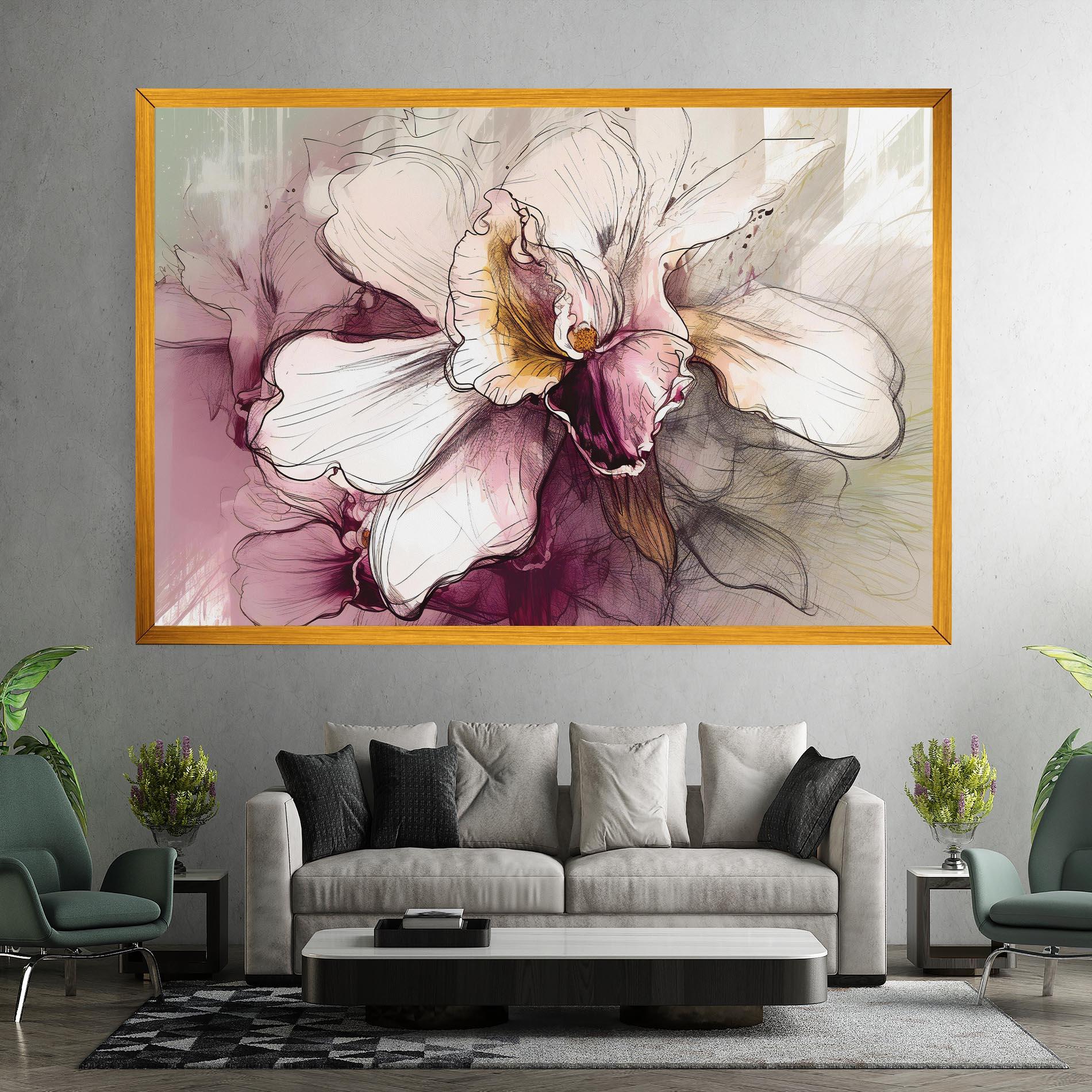 Leinwandbild Painted Purple Orchid mockup 7