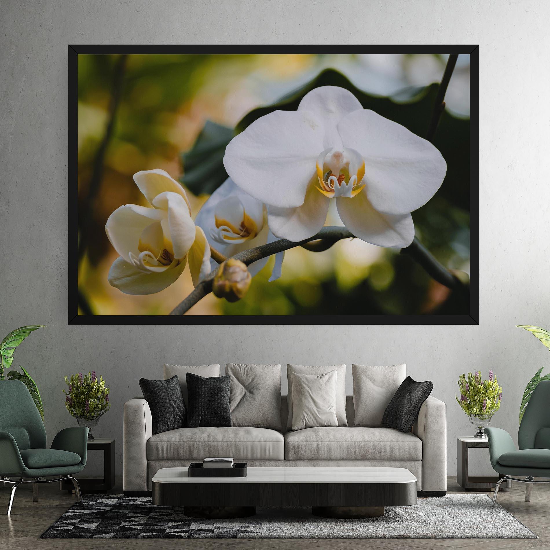 Leinwandbild Cream Orchid In Nature mockup 7